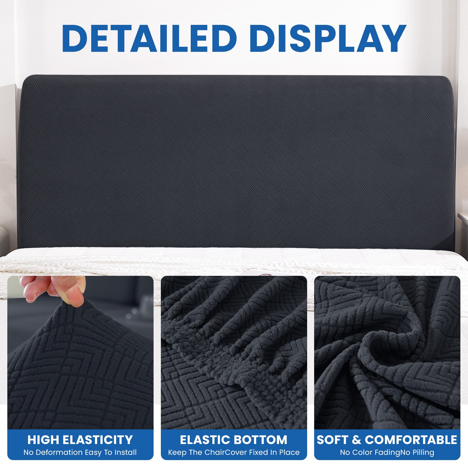 Ystyle 120cm Single Bed Headboard Cover Elasticated Headboard Slipcover, Universal Washable Single Bed Headboard Cover, Dust-Proof Headboard Protector
