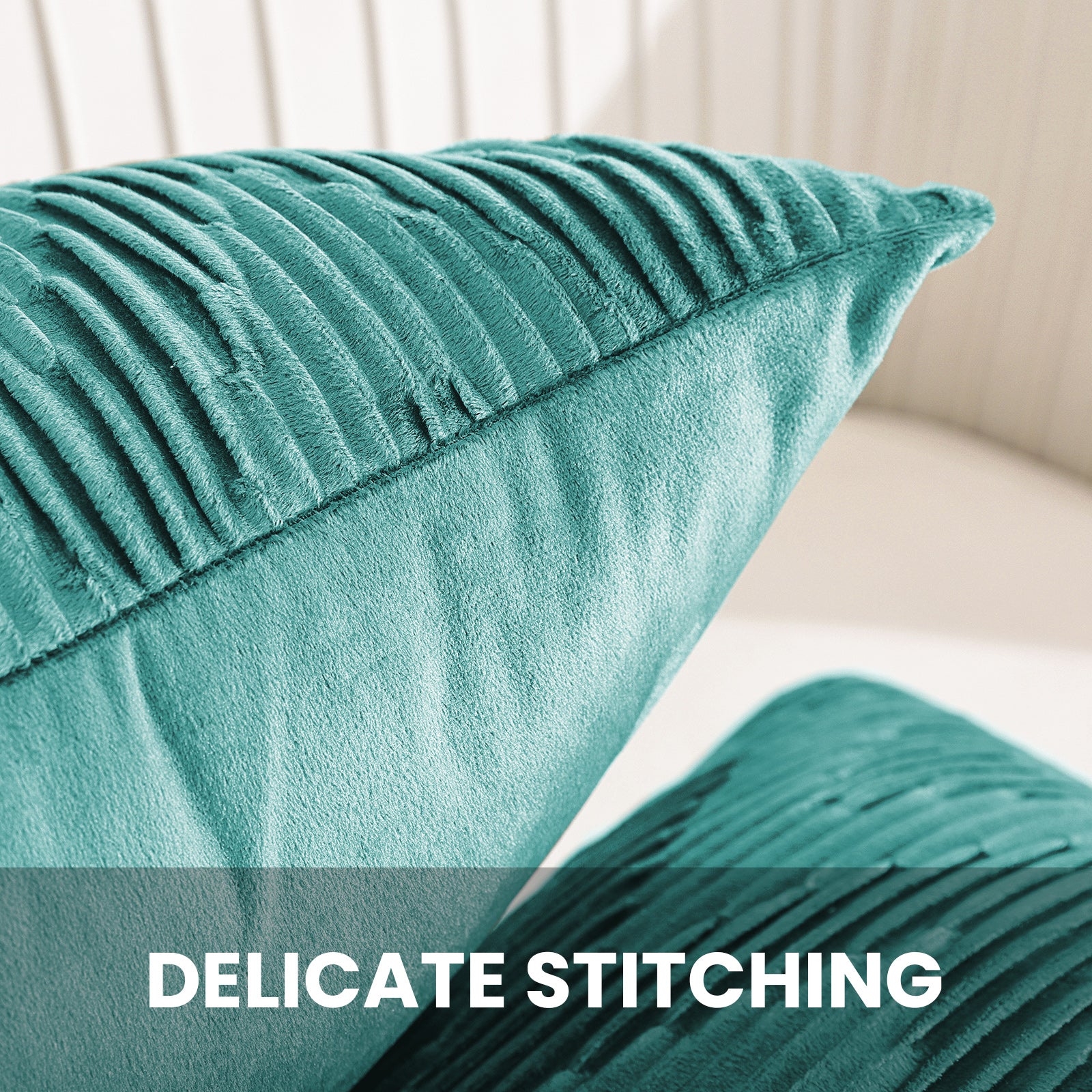 Ystyle 2 Pieces Cushion Covers Sofa 50 x 50 cm Velvet Minimalist Cushion Covers Invisible Zipper Decorative Cushion Covers for Sofa Living Room Bedroom