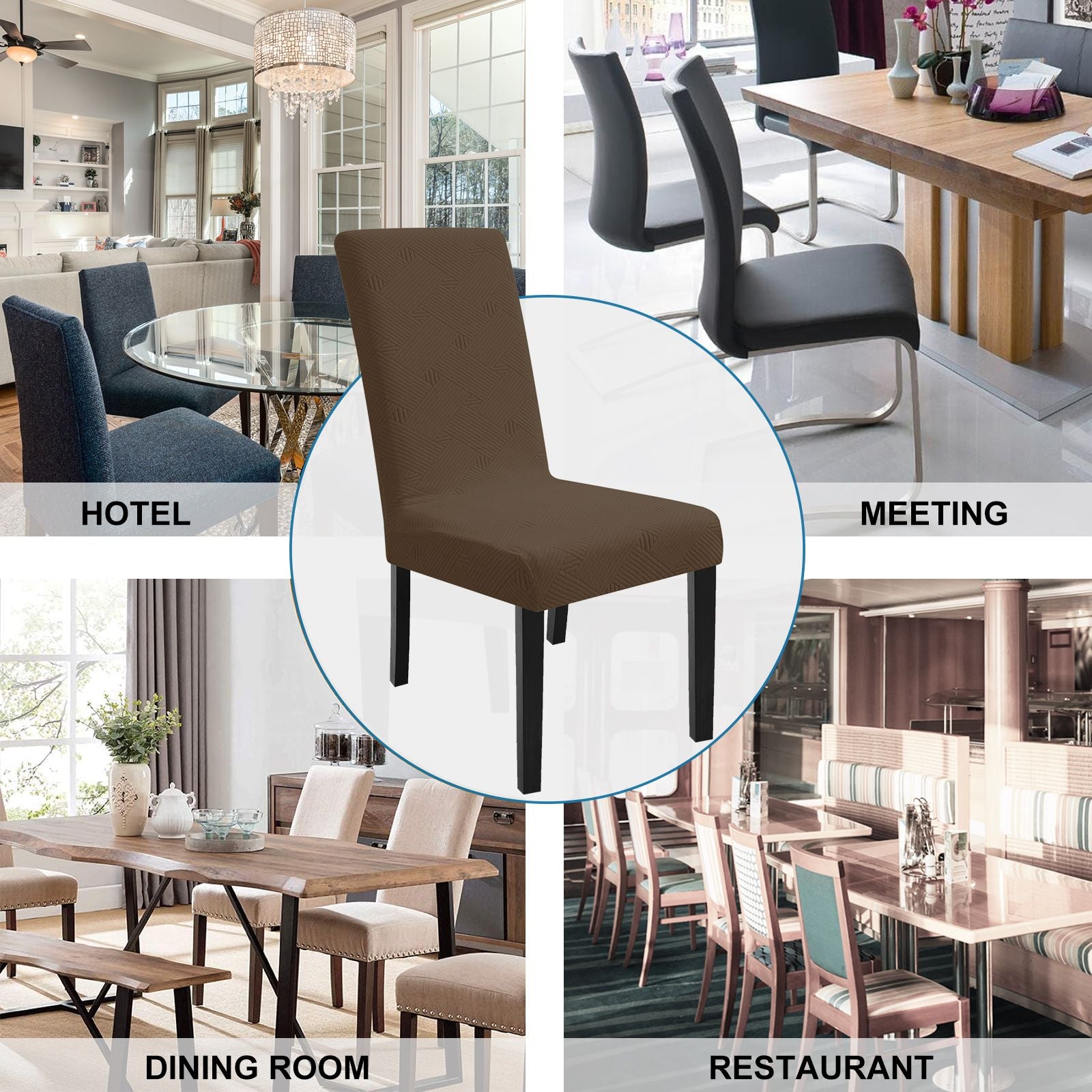 YSTYLE 4 Pieces Soft élastique Chair couvertures with Backrest Universal Fit