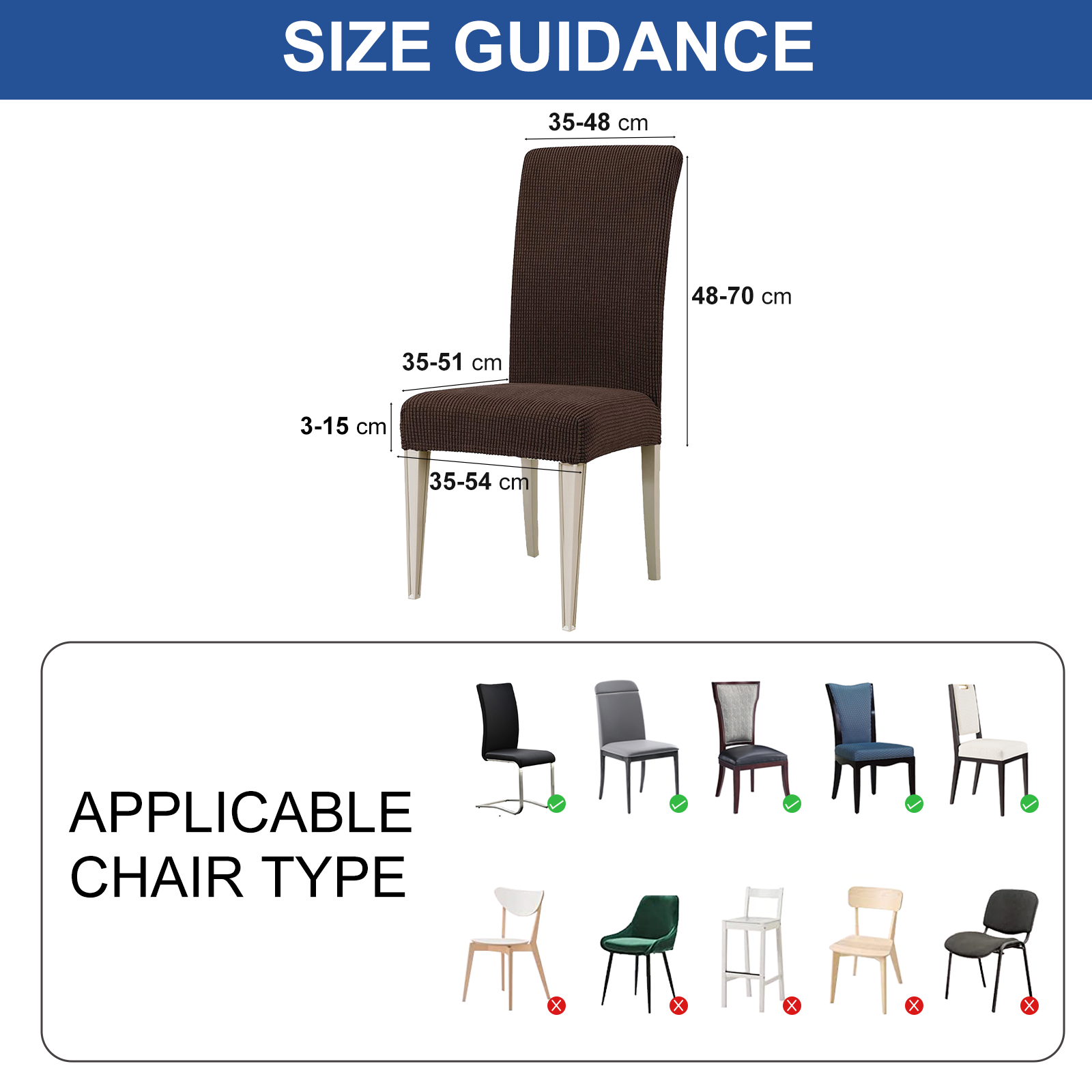 YSTYLE 6 Pieces Stretch Dining Chair Covers Jacquard Pattern