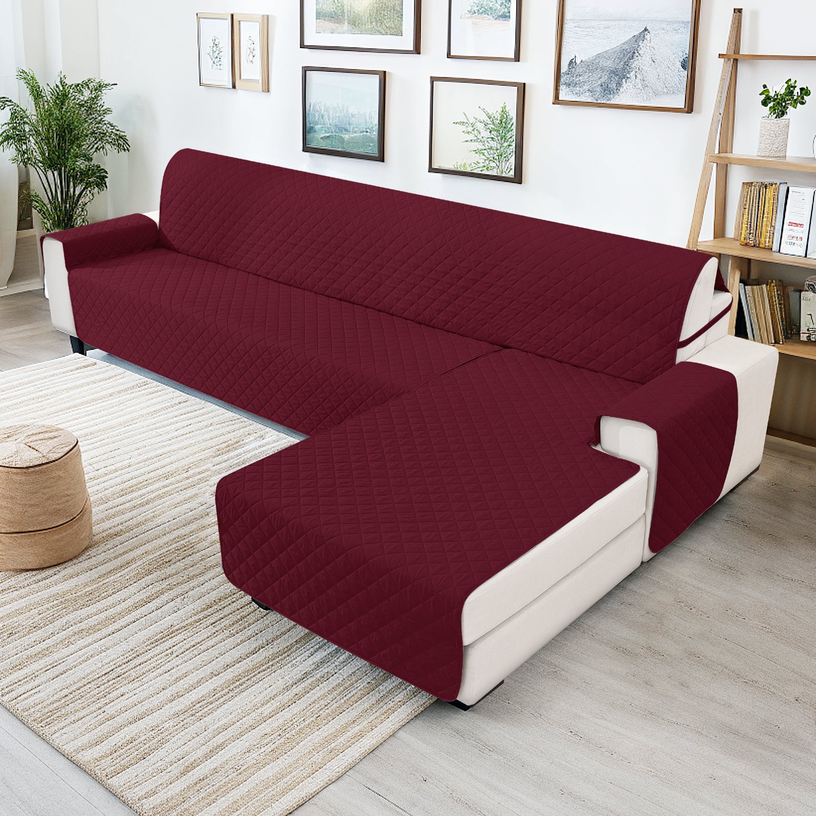 Ystyle Waterproof 4 Seater Corner Sofa Cover Reversible Anti Slip