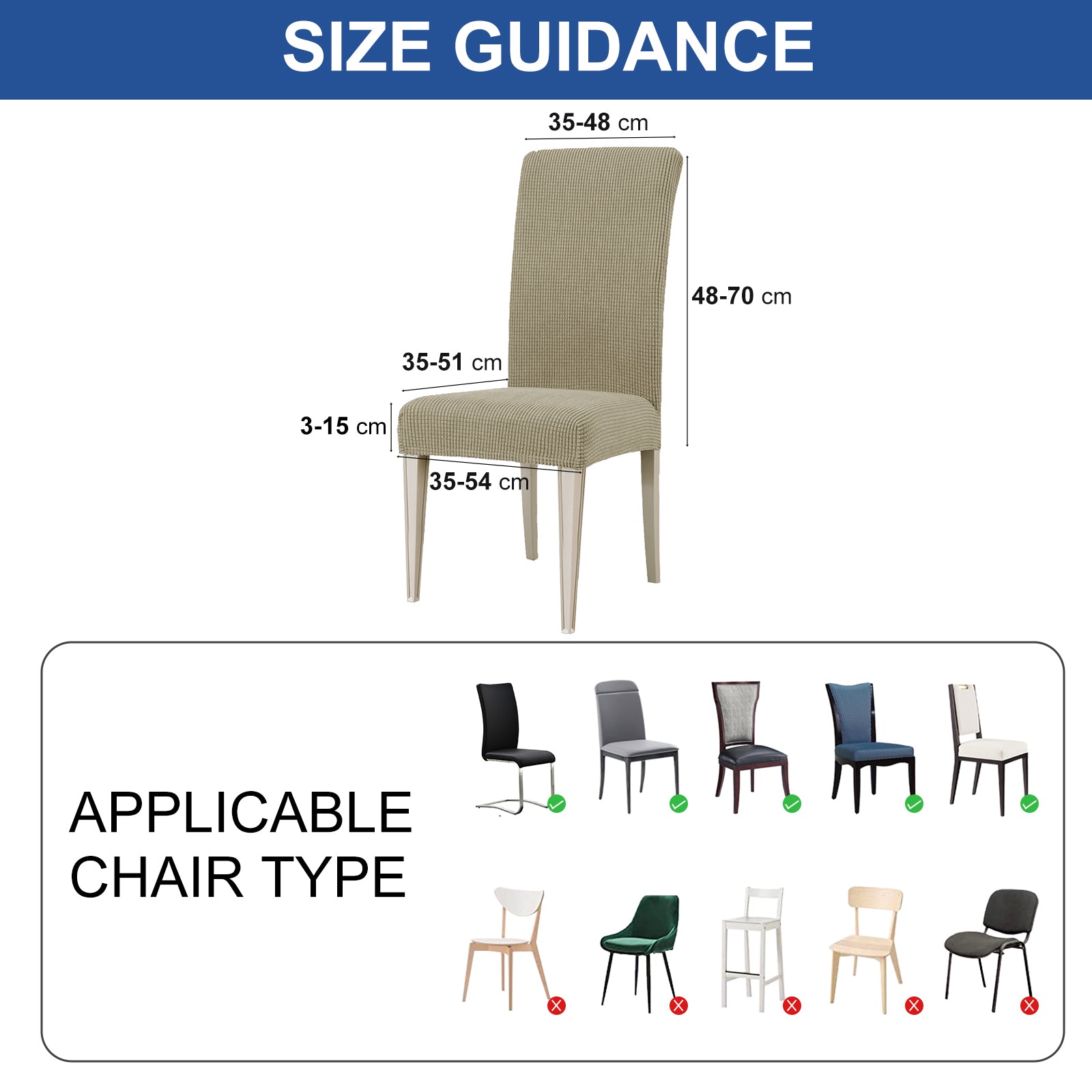 YSTYLE 6 Pieces Stretch Dining Chair Covers Jacquard Pattern