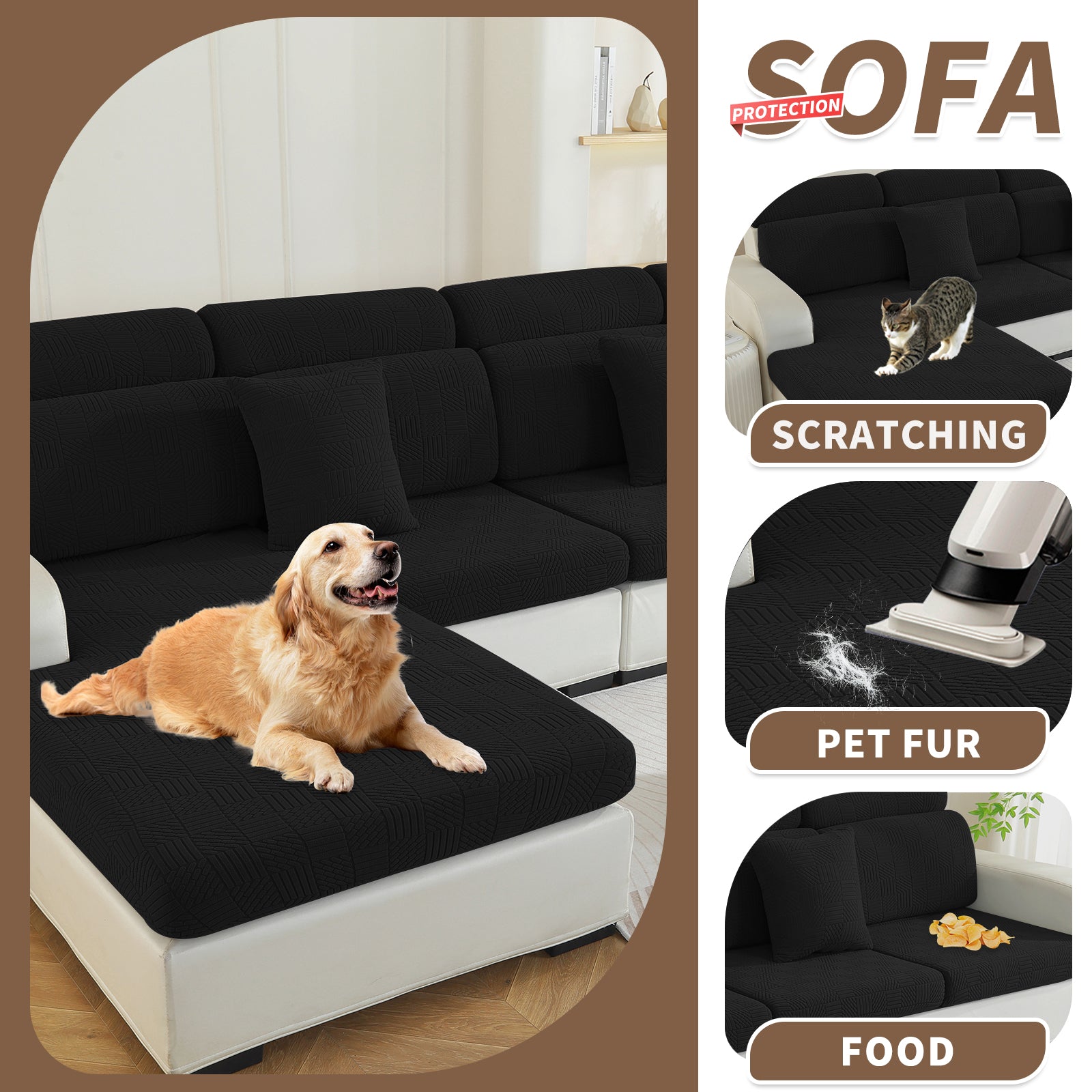 YSTYLE Copertura per sedile divano elasticizzata 3 posti motivo geometrico