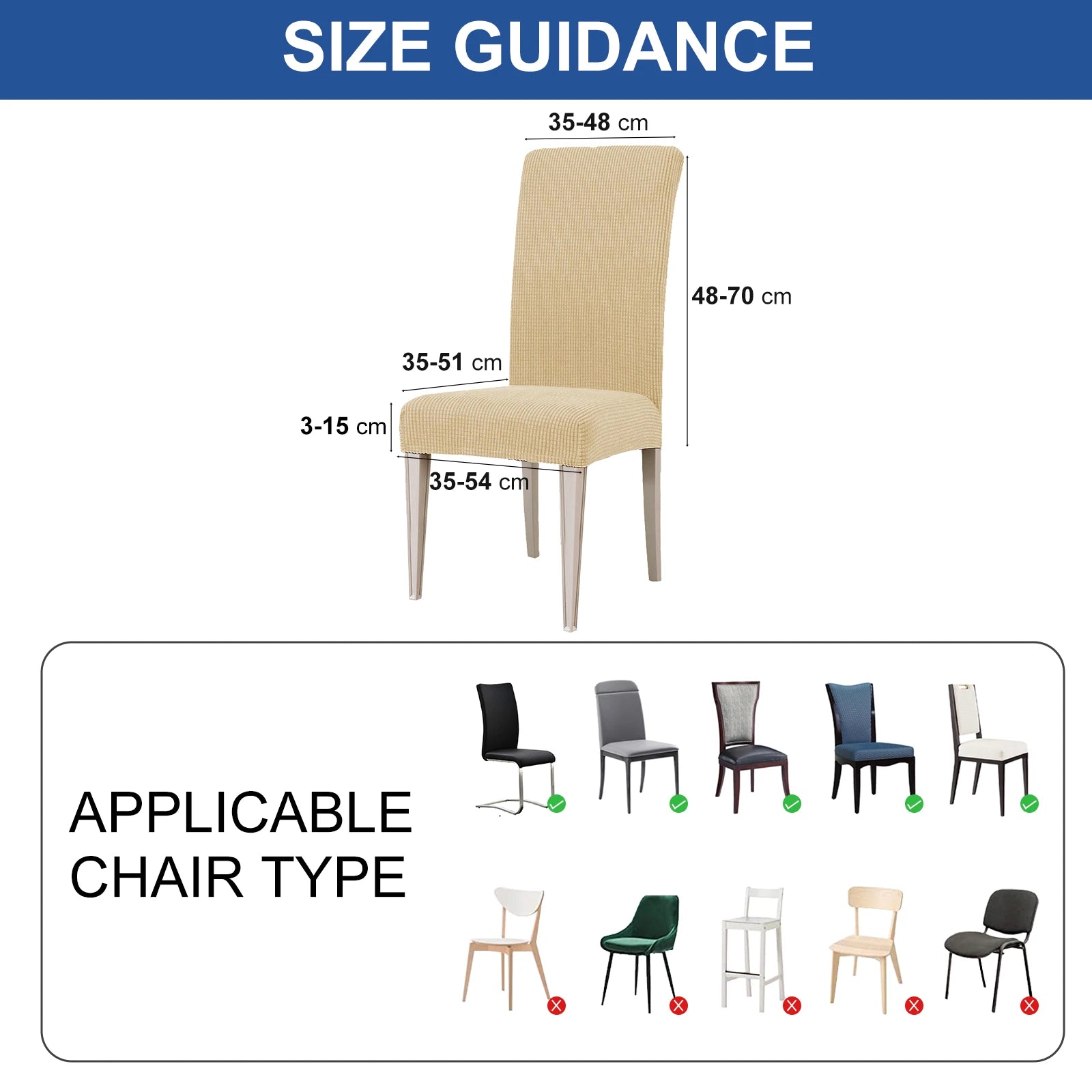 YSTYLE 2 Pieces Stretch Dining Chair Covers Jacquard Pattern-YSTYLE