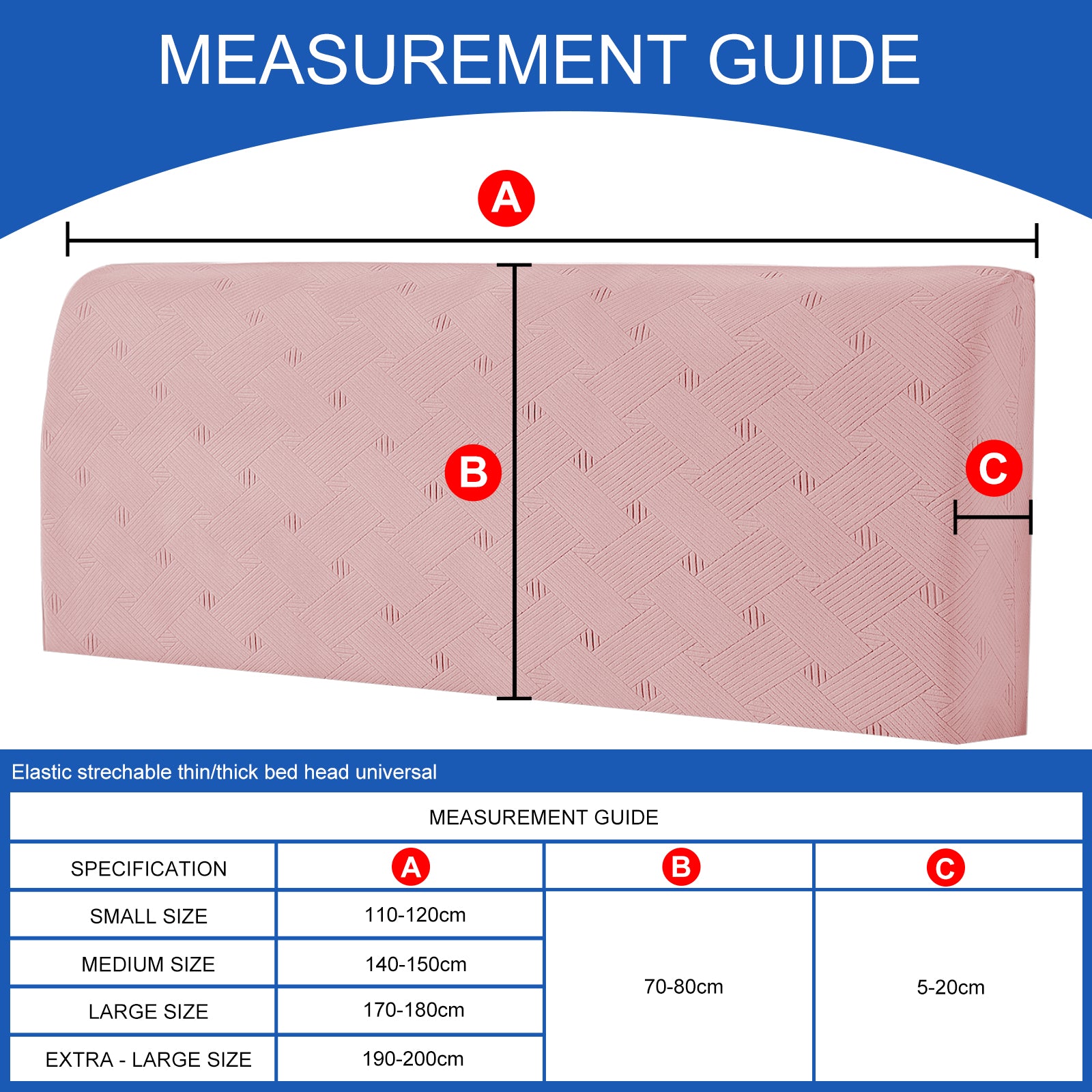 Ystyle 150cm Bed Headboard Cover, Elasticized Double/Single Bed Headboard Cover, Washable Double Bed Headboard Slipcover, Universal Dust-Proof Headboard Cover