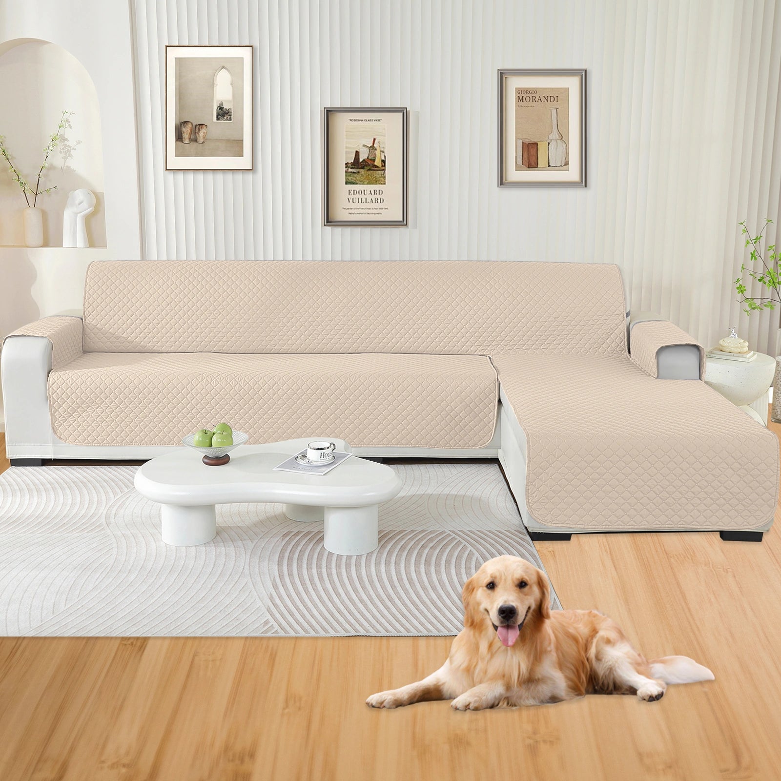 YSTYLE Waterproof L Shape Sofa Cover 4 Seater Reversible Peninsula-YSTYLE