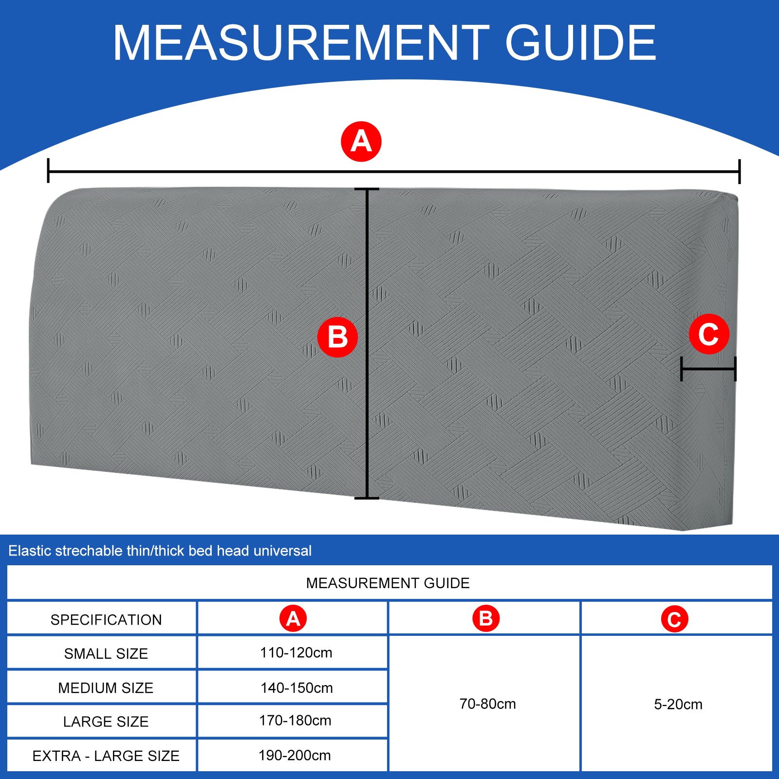 Ystyle 150cm Bed Headboard Cover, Elasticized Double/Single Bed Headboard Cover, Washable Double Bed Headboard Slipcover, Universal Dust-Proof Headboard Cover