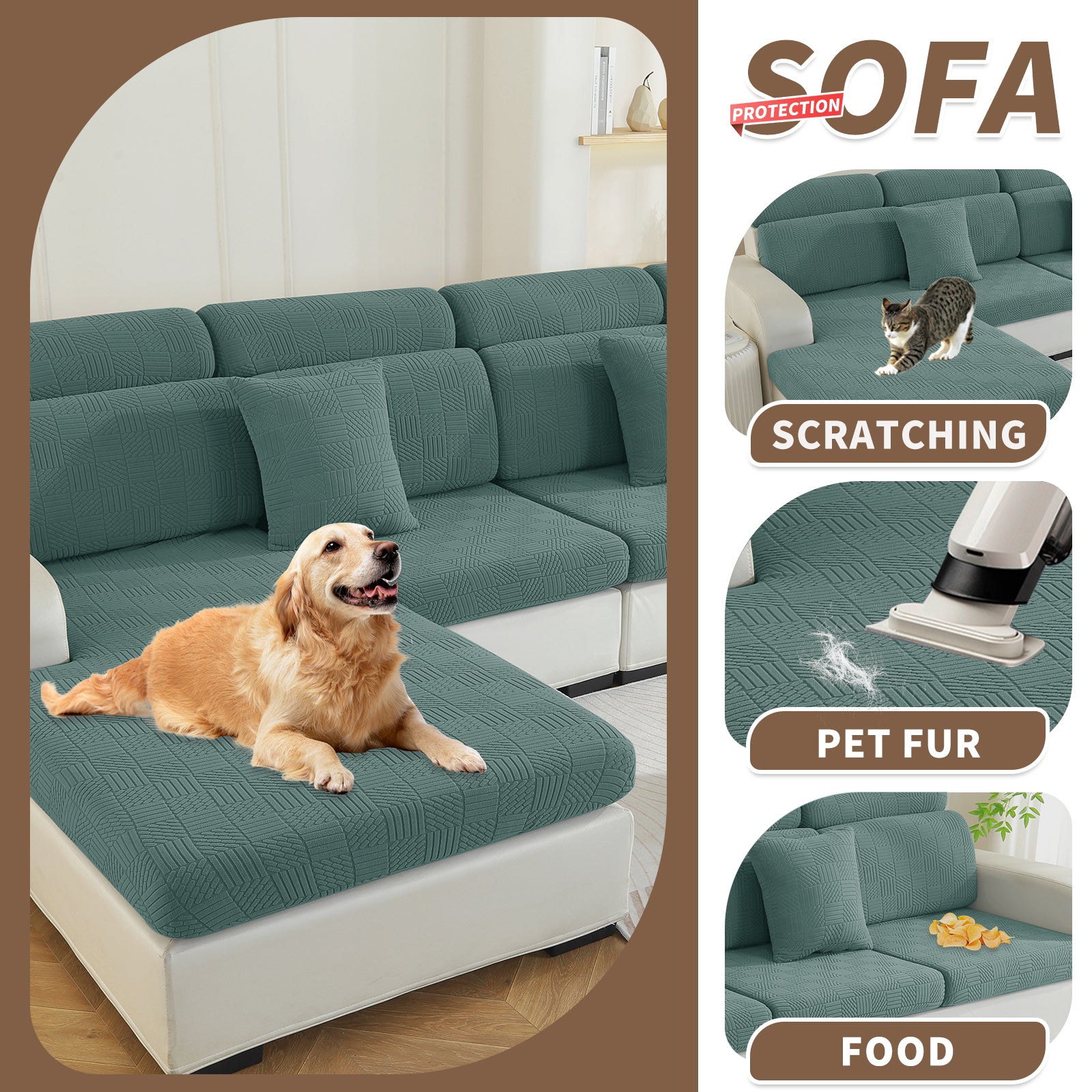 YSTYLE Copertura per sedile divano elasticizzata 1 posto motivo geometrico