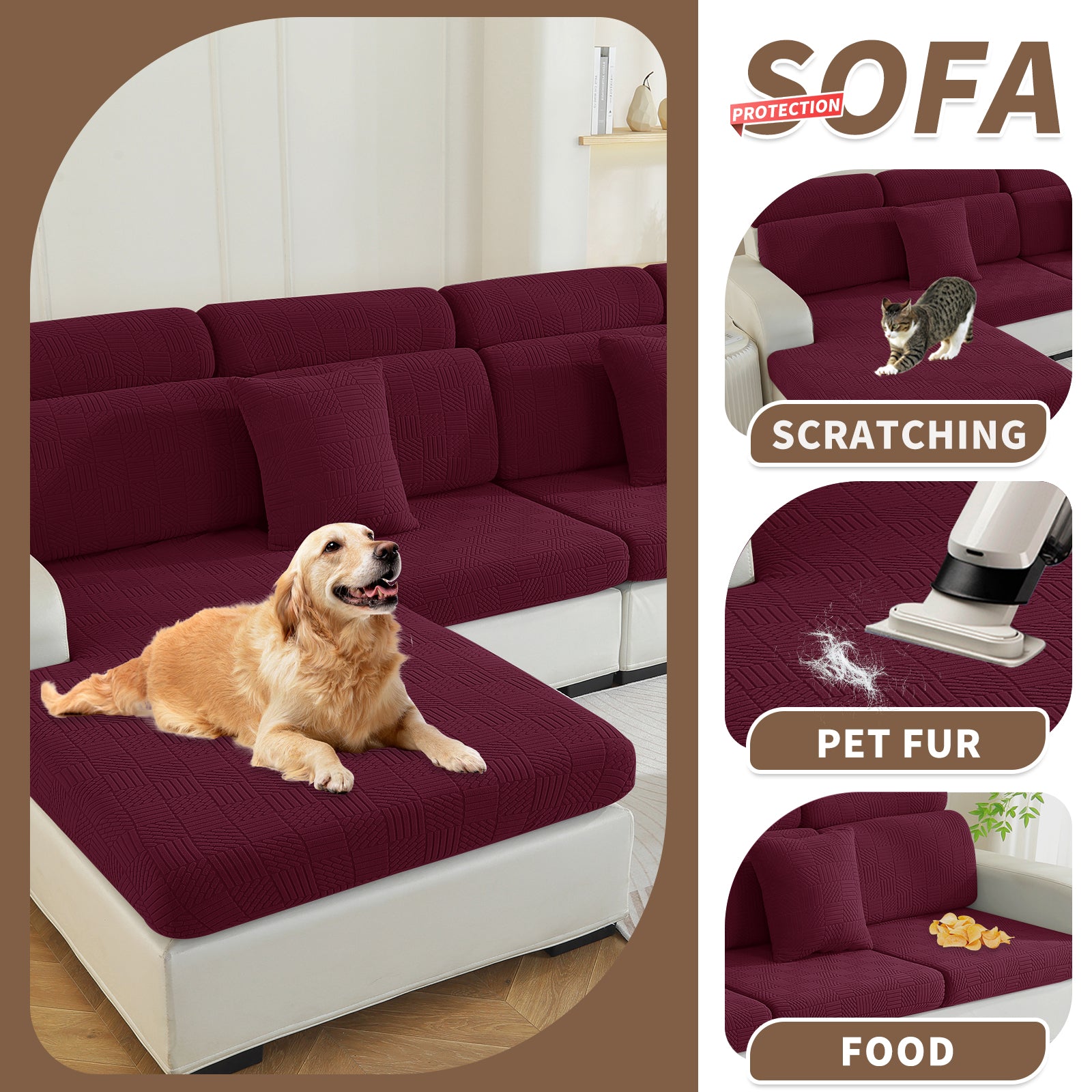 YSTYLE Copertura per sedile divano elasticizzata 1 posto motivo geometrico