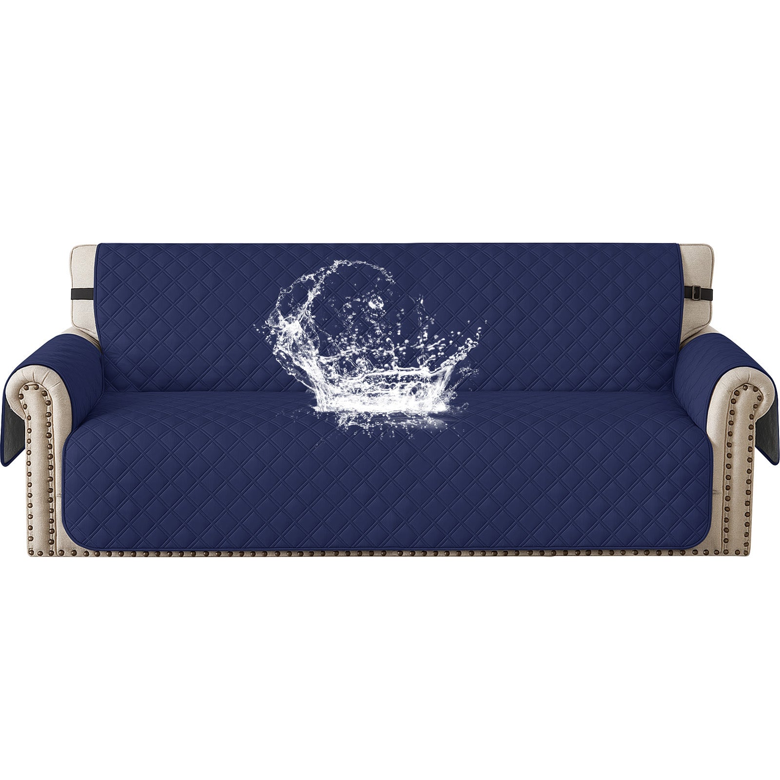 YSTYLE 100% Waterproof 3 Seater Sofa Cover with Side Pockets-YSTYLE