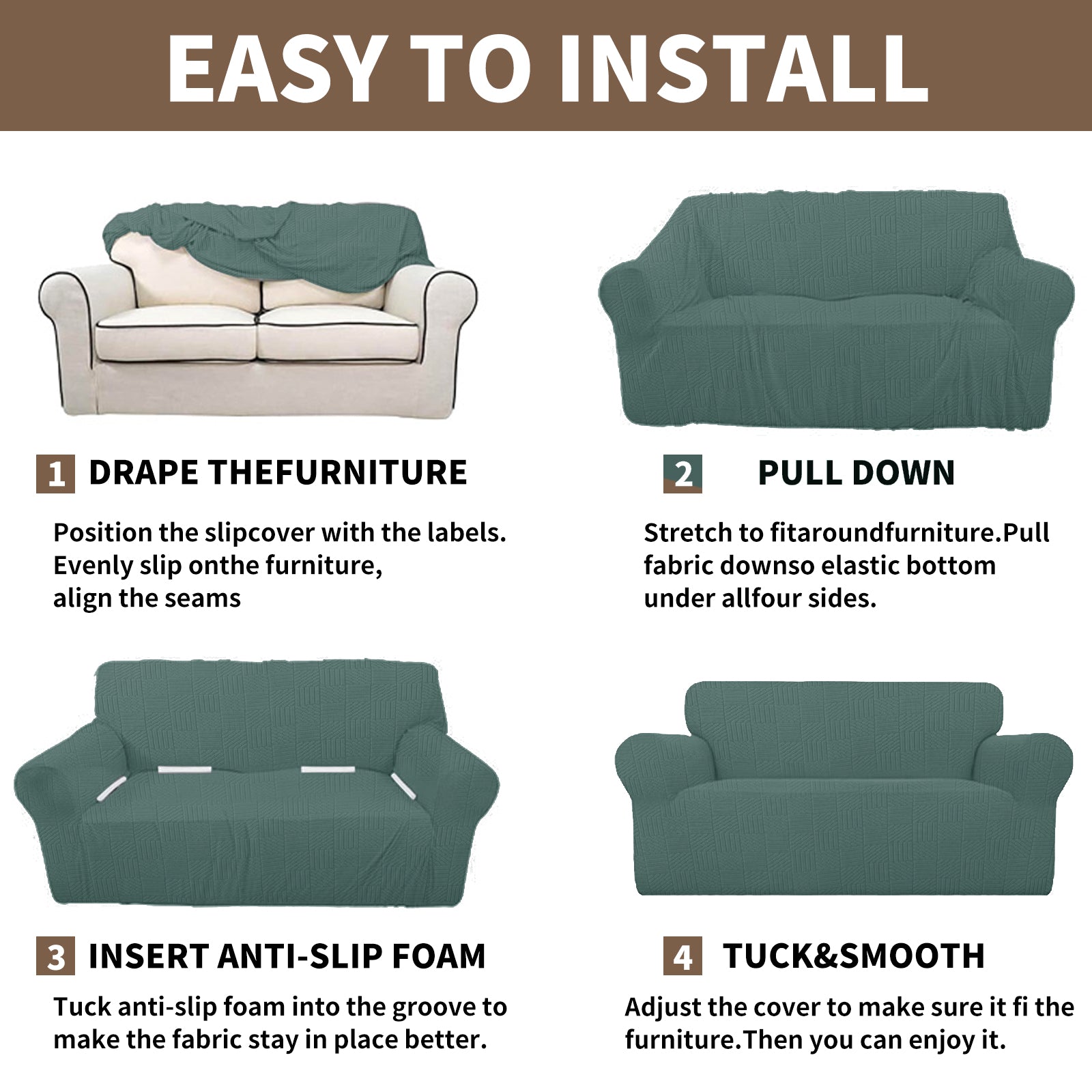 Copertura per divano a 1 posto YSTYLE Stretch 78-116cm con motivo geometrico