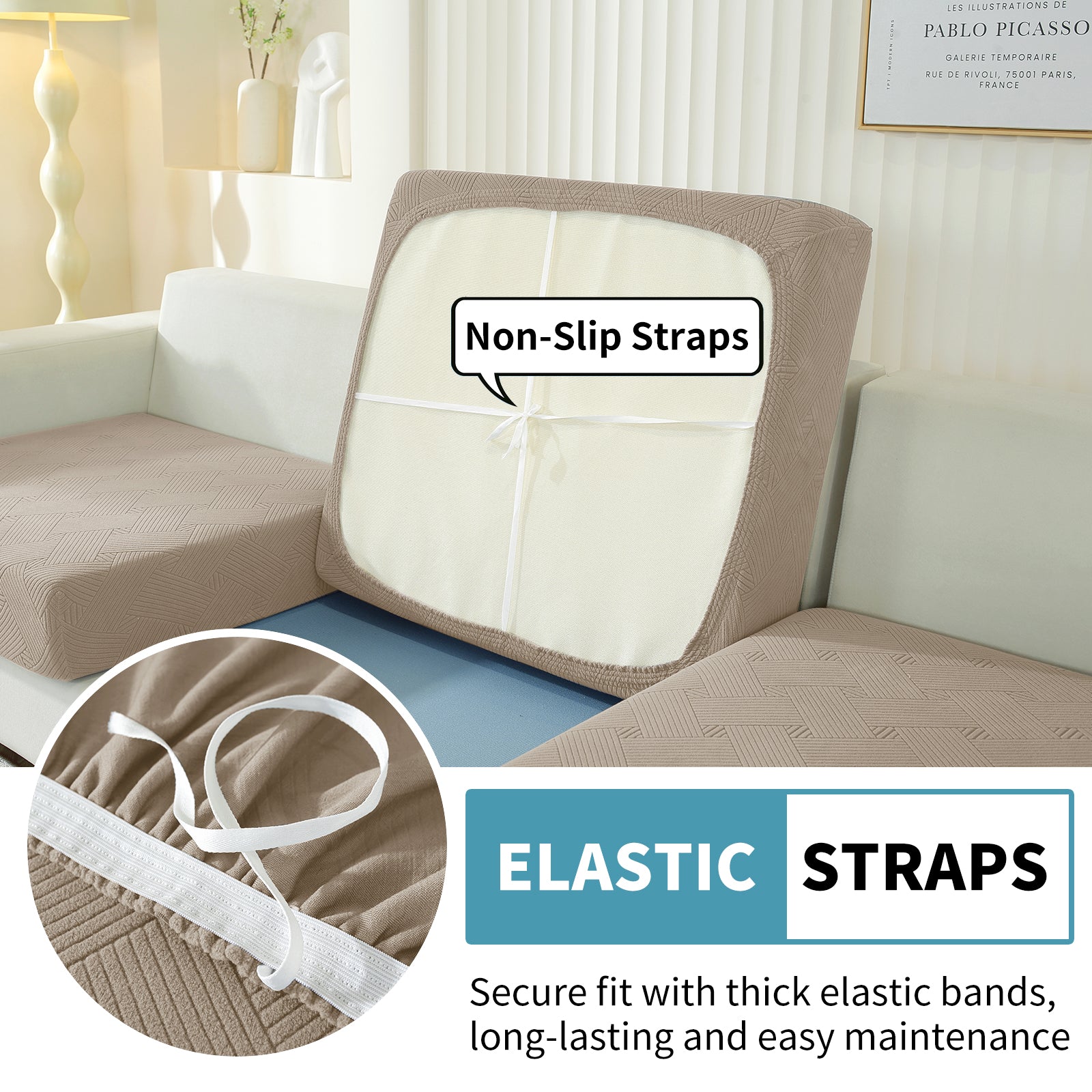 YSTYLE Coprisedile elastico per divano chaise longue anti-scivolo