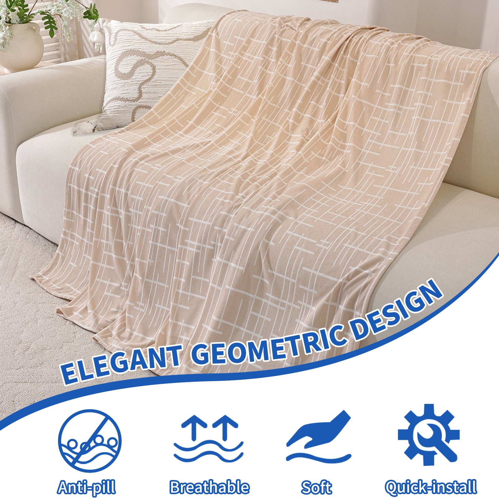 Ystyle 1-Seater Sofa Cover with Armrests, 180x230 CM, Universal Sofa Protector, Decorative Armchair Slipcover, Ideal as Furniture Throw, Full-Cover Anti-Stain Sofa Sheet