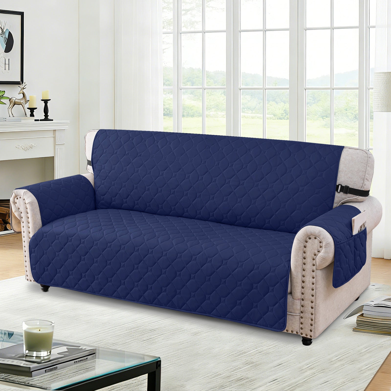 YSTYLE Waterproof 2 Seater Armchair Cover with Pockets Non Slip