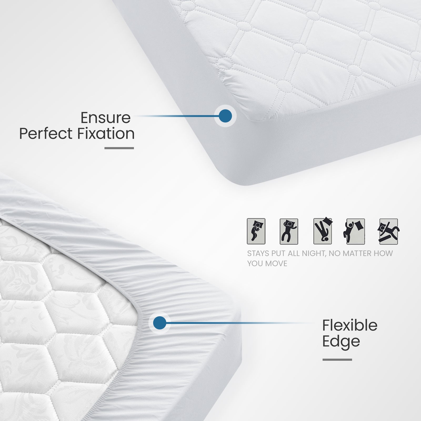 Ystyle Waterproof Double Mattress Protector 180x200 cm Anti Mite-YSTYLE
