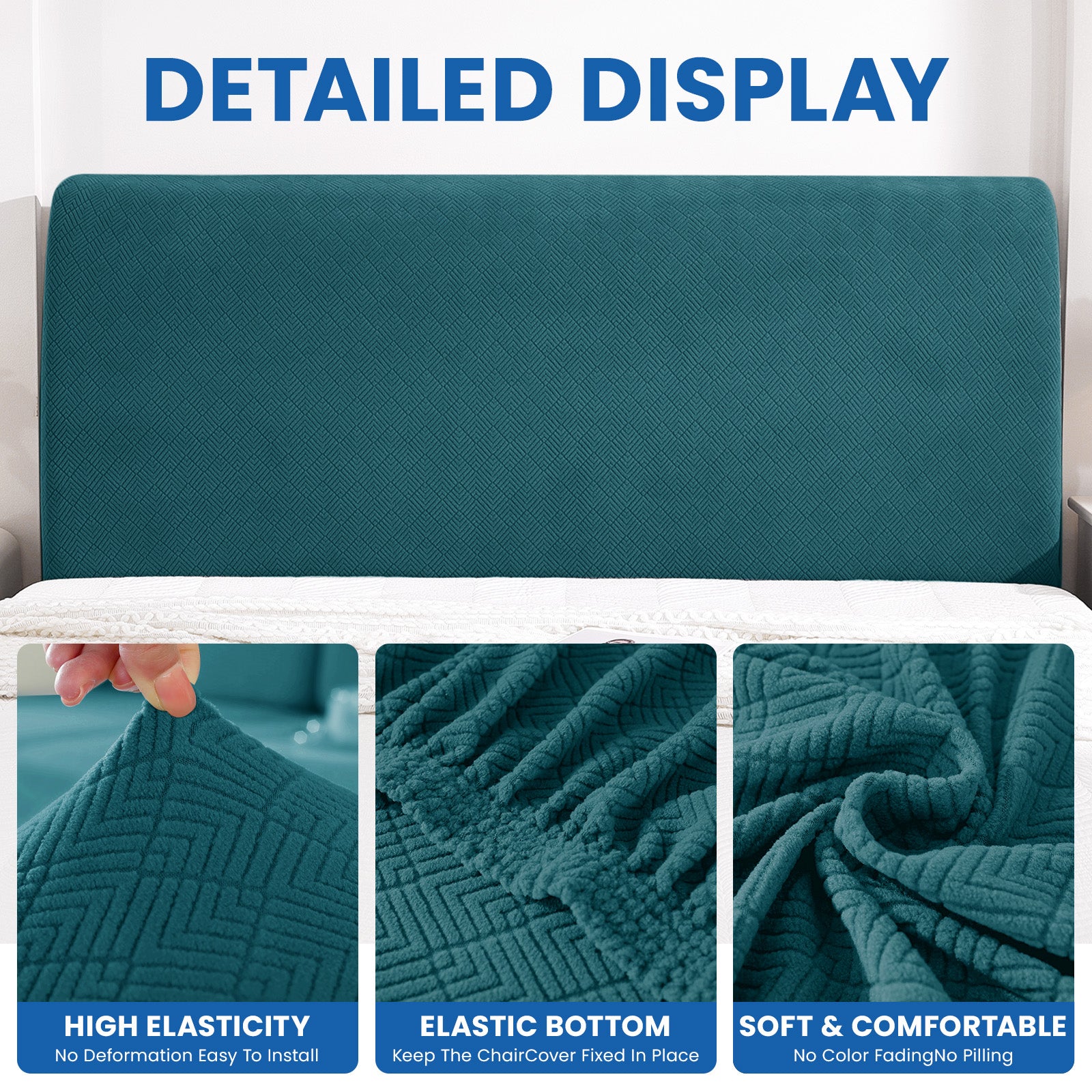 Ystyle 120cm Single Bed Headboard Cover Elasticated Headboard Slipcover, Universal Washable Single Bed Headboard Cover, Dust-Proof Headboard Protector
