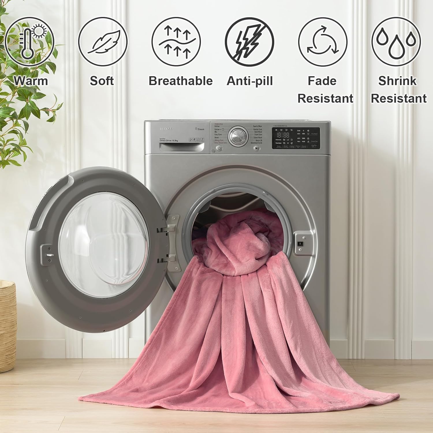 YSTYLE Soft Flannel Fleece Twin Blanket Plush Throw 160 x 200 CM