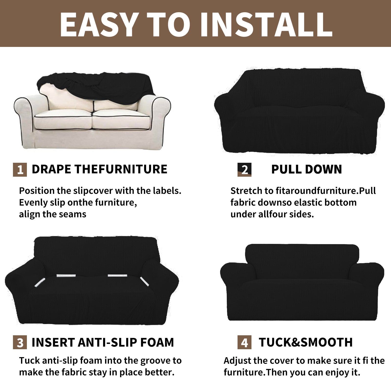 Copertura per divano a 1 posto YSTYLE Stretch 78-116cm con motivo geometrico