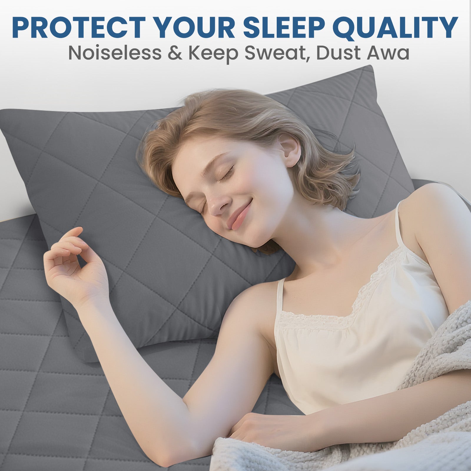 YSTYLE 2 Pieces Waterproof Bed Pillowcases 50x80cm Anti Mite-YSTYLE