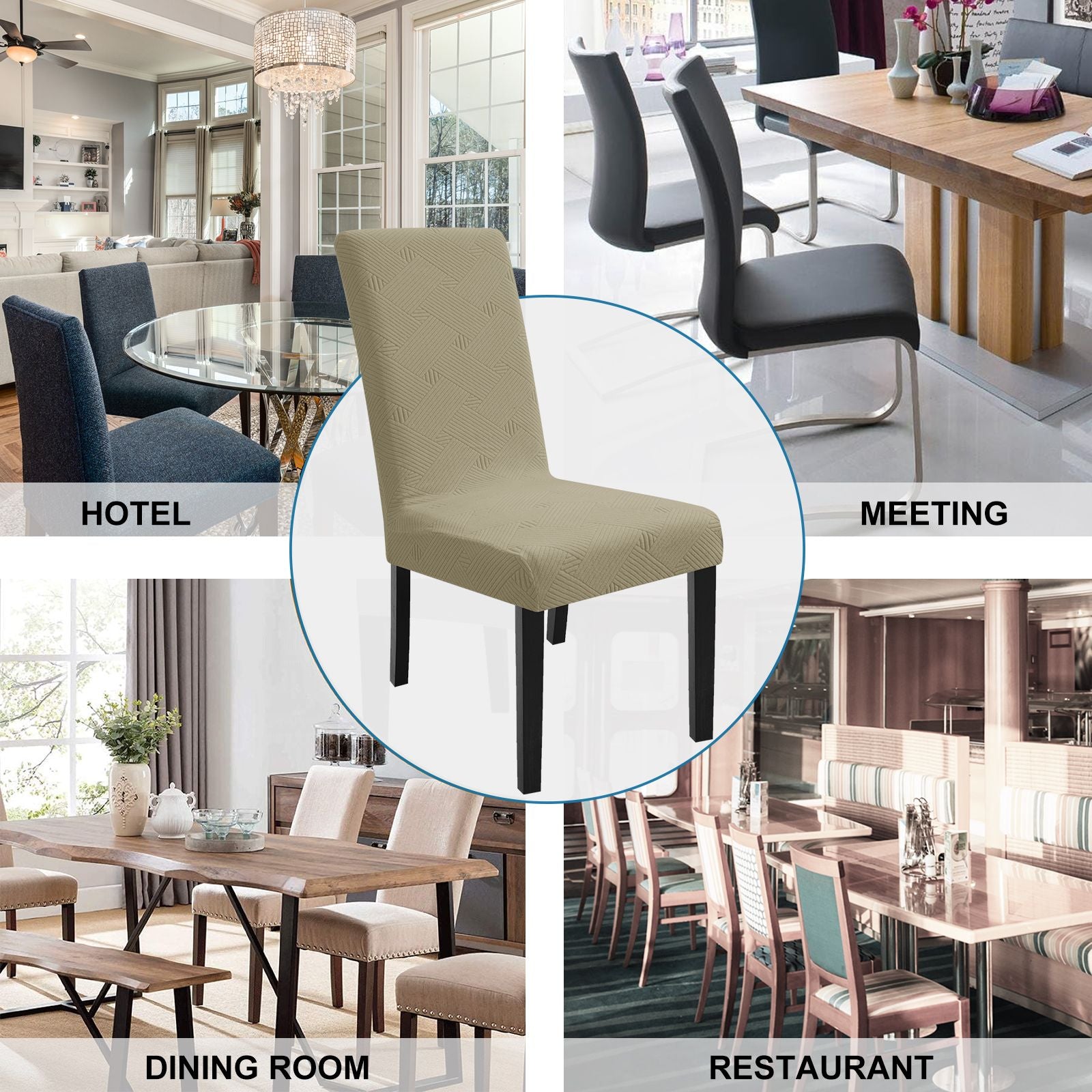 YSTYLE 4 Pieces Soft élastique Chair couvertures with Backrest Universal Fit