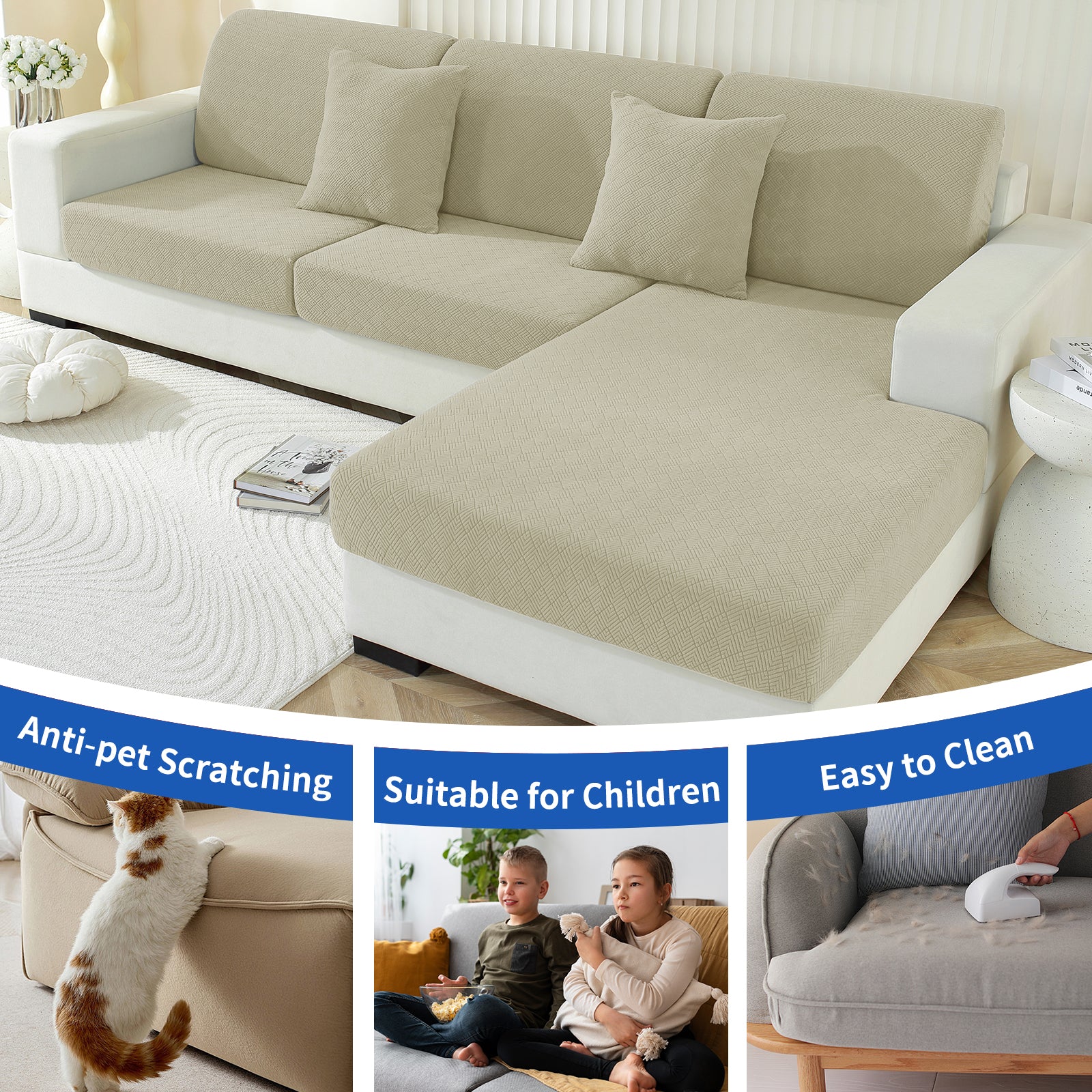 YSTYLE Coprisedile per divano stretch con funzione antiscivolo