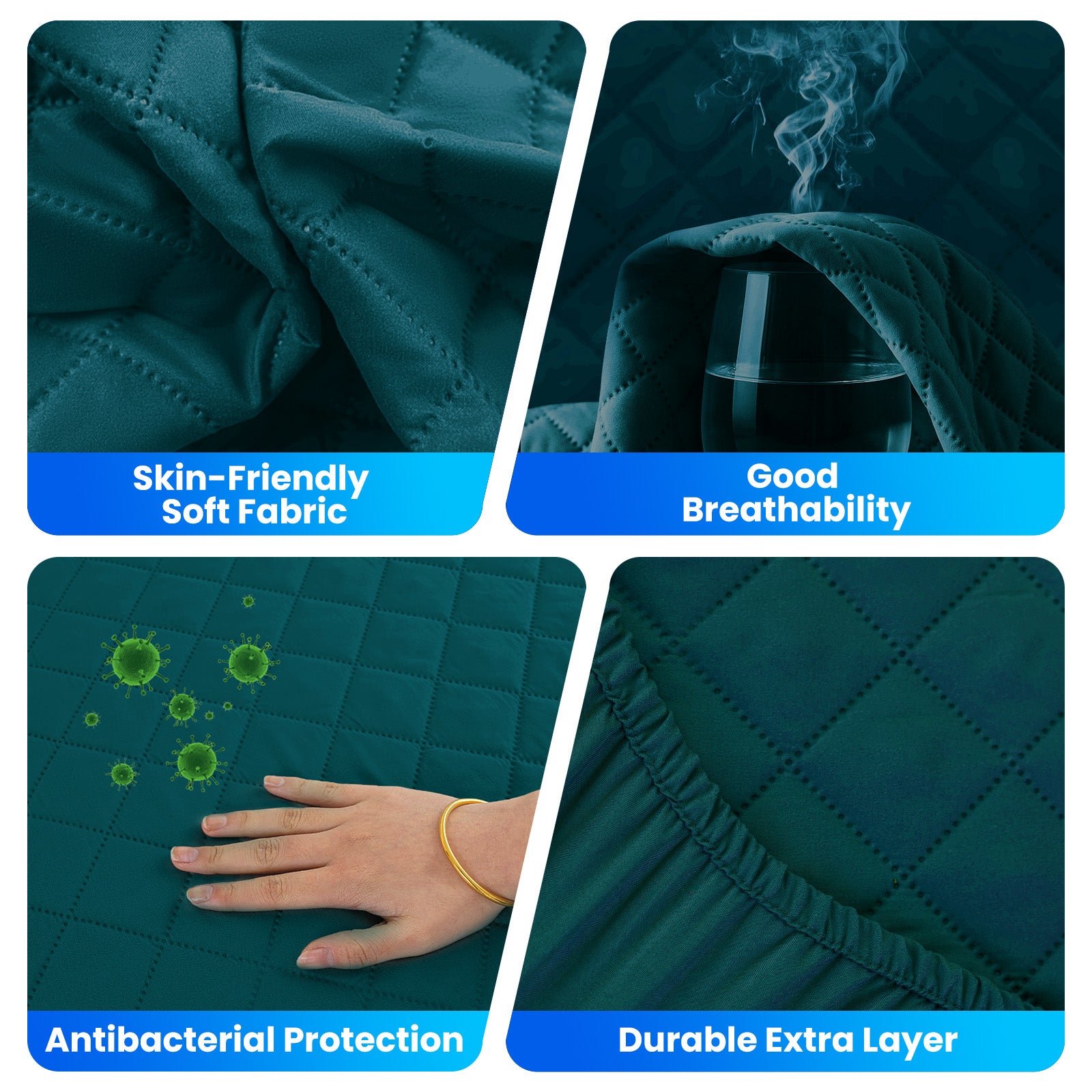 Waterproof Mattress Protector 90x190cm with Deep Pocket