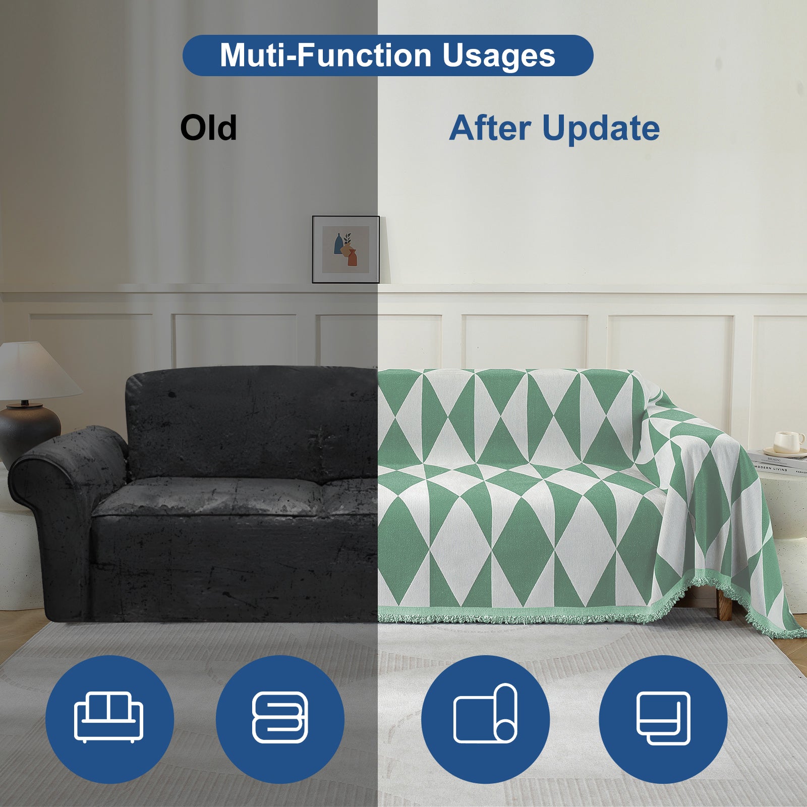 YSTYLE universale copertura per divano 3 posti 180x340cm anti-graffio