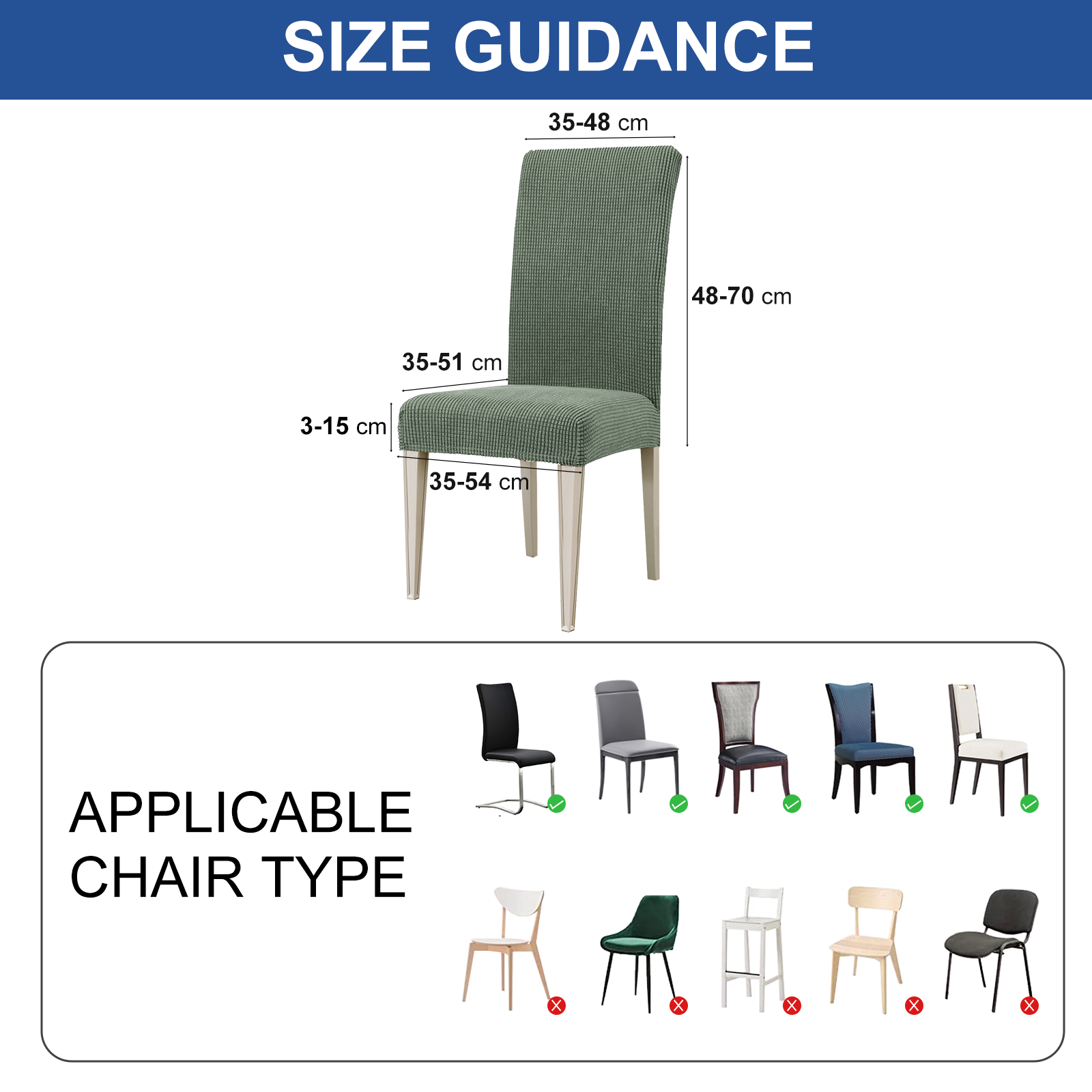 YSTYLE 6 Pieces Stretch Dining Chair Covers Jacquard Pattern