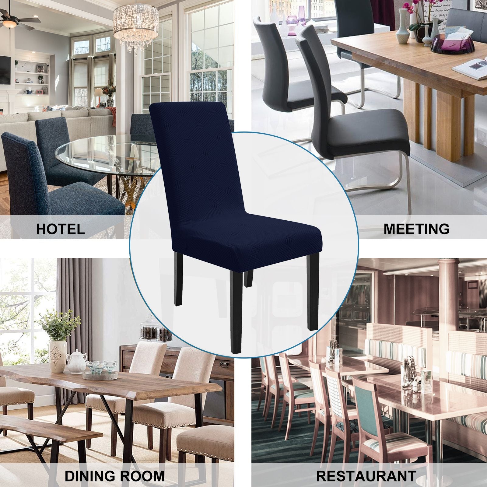YSTYLE 4 Pieces Soft élastique Chair couvertures with Backrest Universal Fit