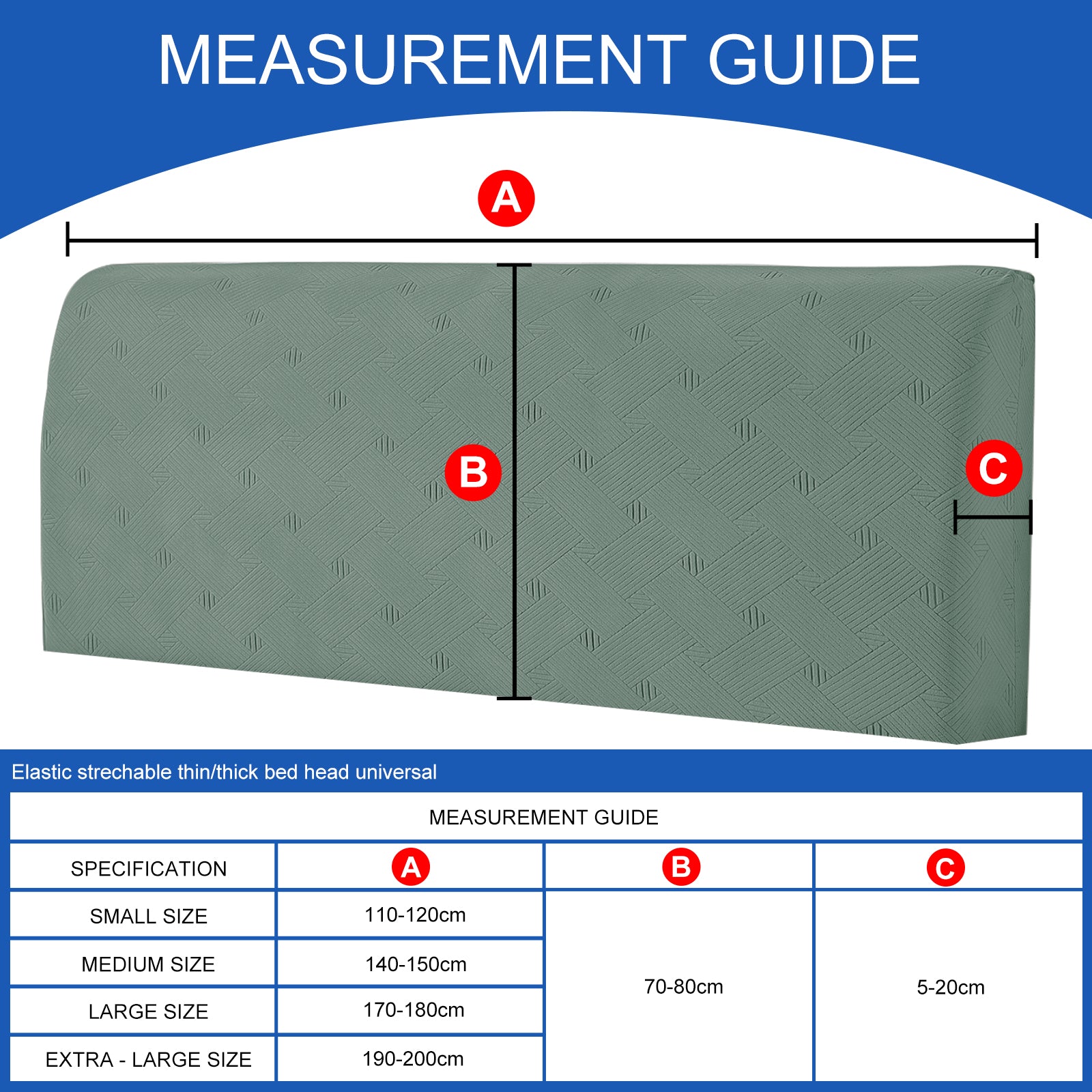 Ystyle 150cm Bed Headboard Cover, Elasticized Double/Single Bed Headboard Cover, Washable Double Bed Headboard Slipcover, Universal Dust-Proof Headboard Cover