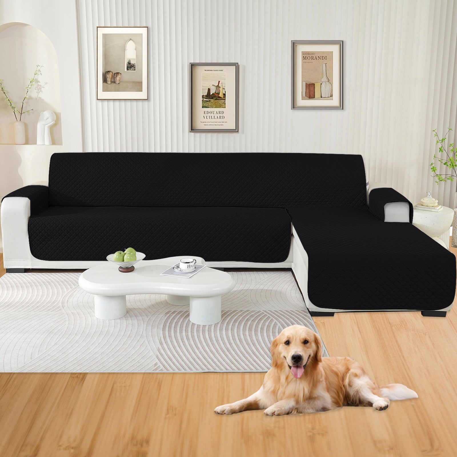 YSTYLE L-Shape for 4 Seater Waterproof Corner Sofa Cover , Non-Slip, Reversible Peninsula Design-Rhombic