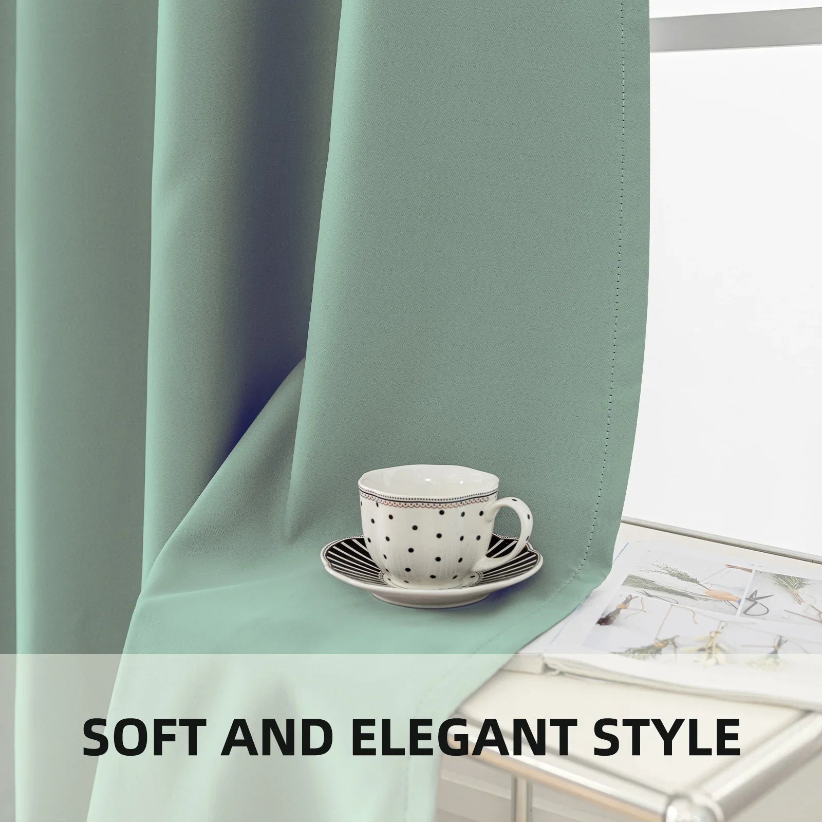 YSTYLE 2 Pieces Waterproof Blackout Curtains Thermal Insulated-YSTYLE