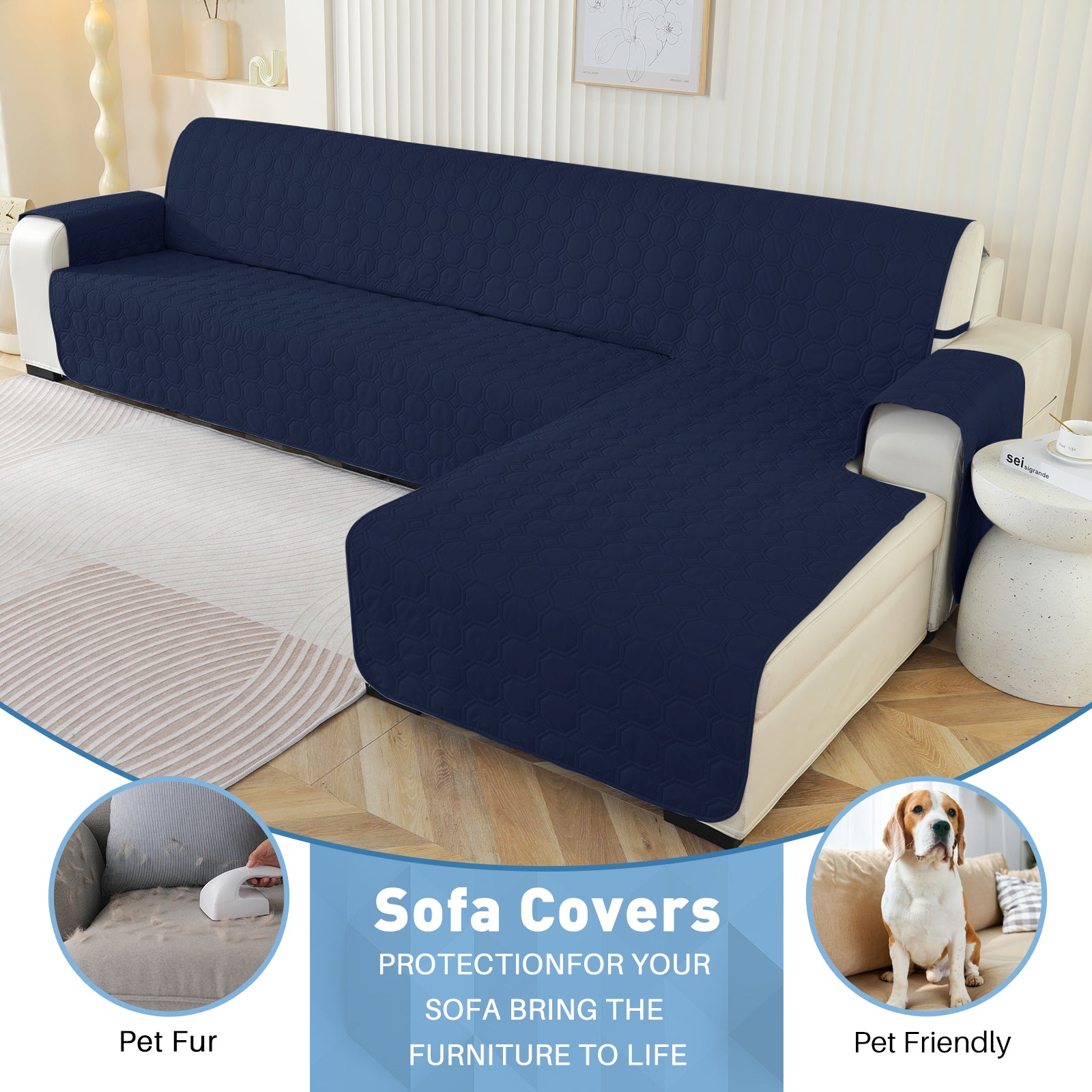 Copertura Impermeabile Reversibile per Divano Angolare a 2 Posti Penisola | YSTYLE