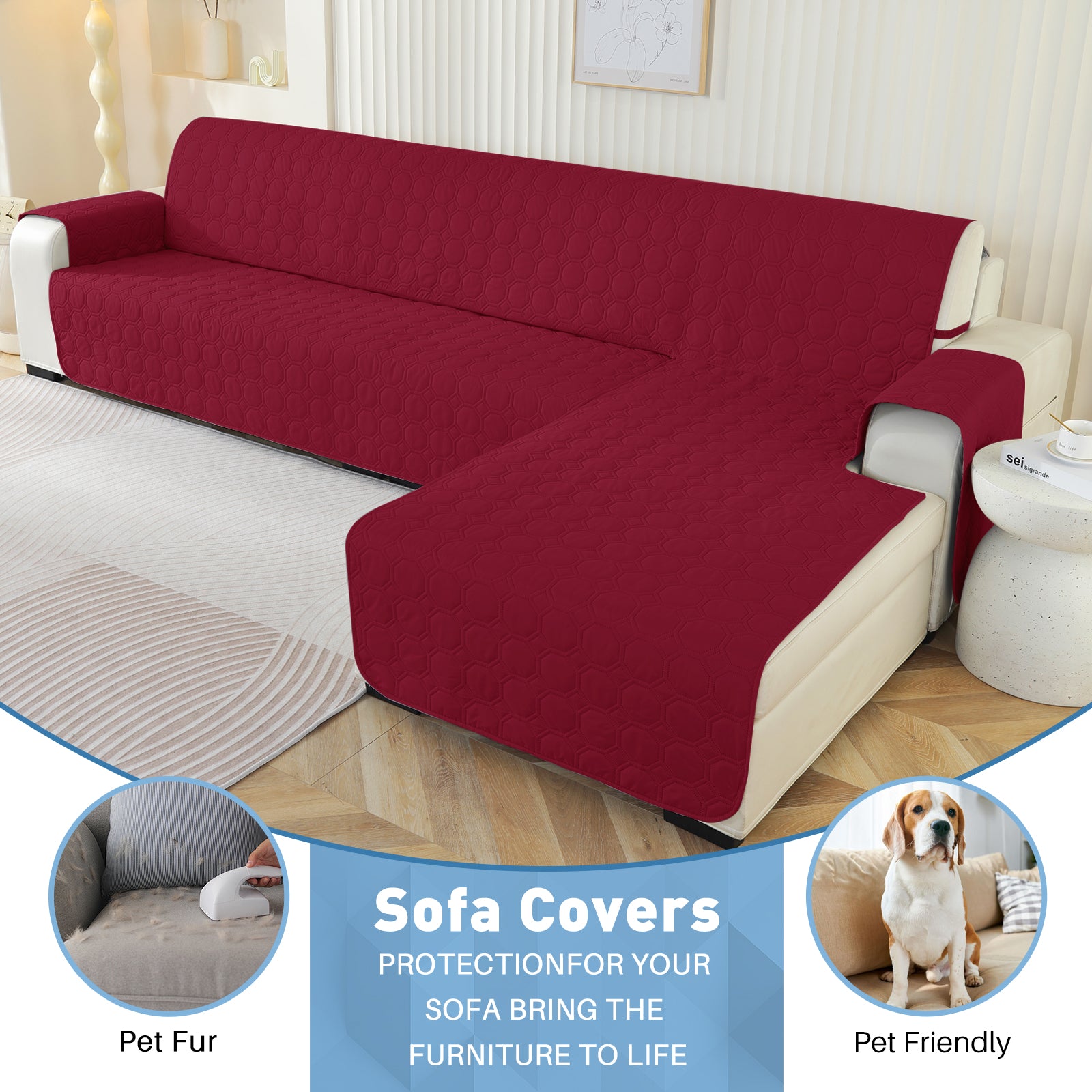 Copertura Impermeabile Reversibile per Divano Angolare a 2 Posti Penisola | YSTYLE