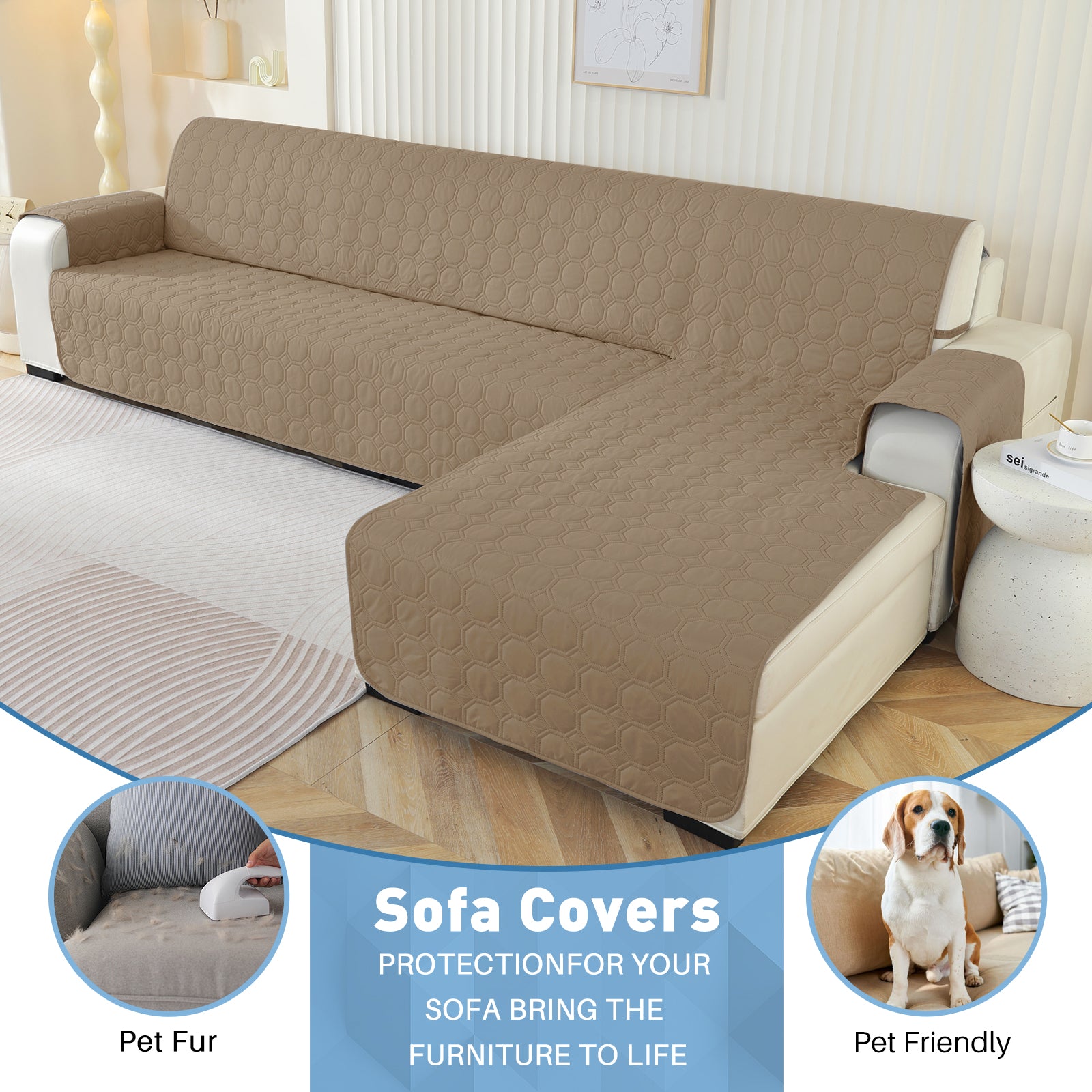 Copertura Impermeabile Reversibile per Divano Angolare a 2 Posti Penisola | YSTYLE