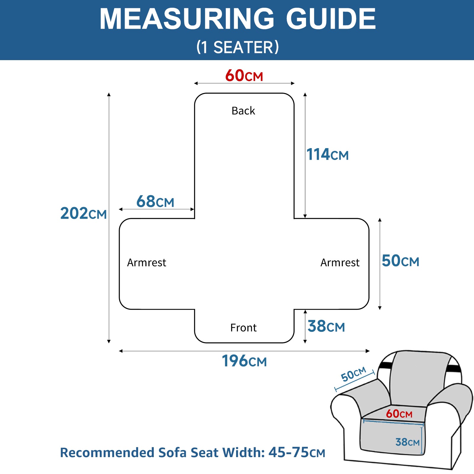 Copertura Impermeabile per Poltrona Singola con Braccioli e Funzione Antiscivolo | YSTYLE