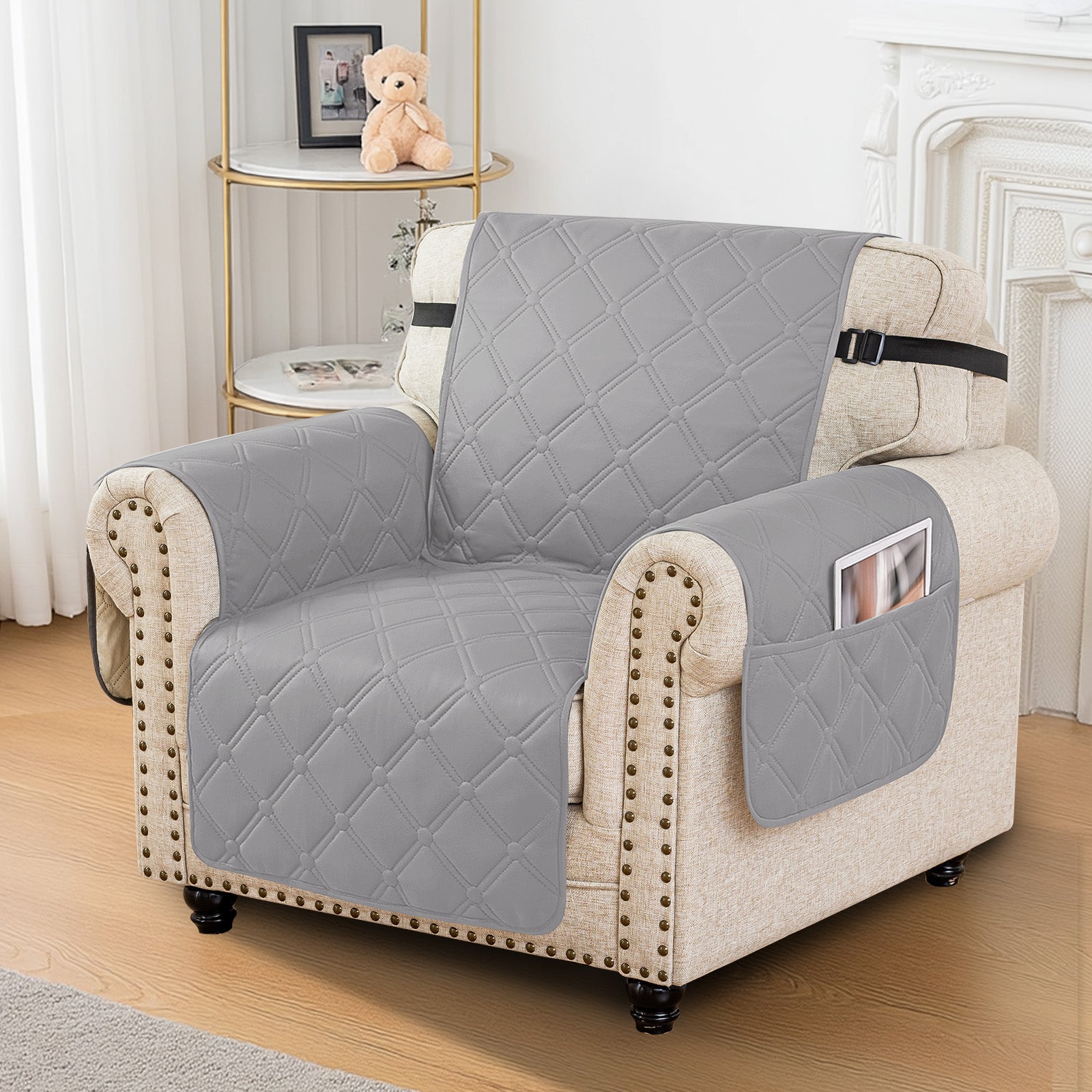 Ystyle Waterproof 1 Seater Armchair Cover with Side Pockets-YSTYLE