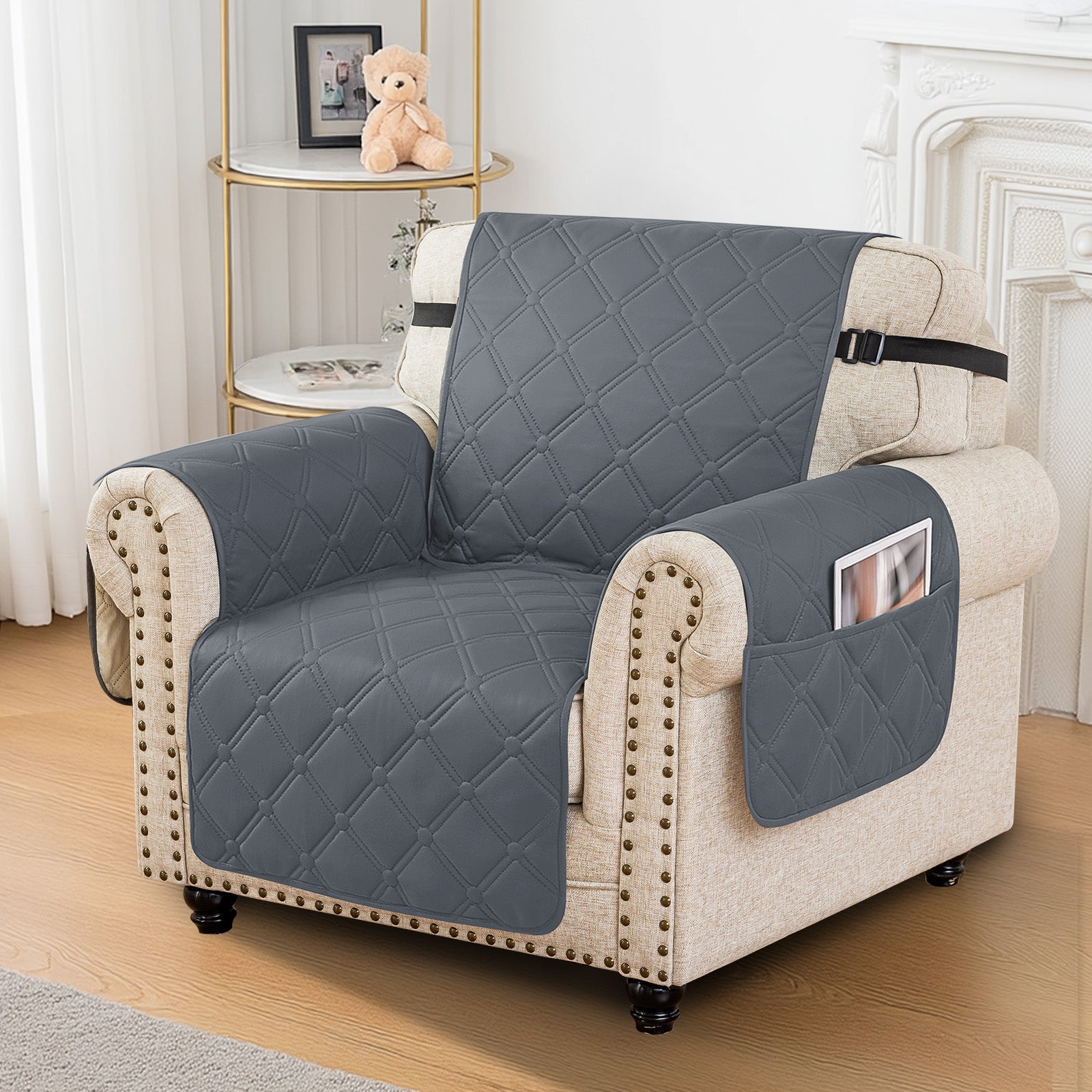 Ystyle Waterproof 1 Seater Armchair Cover with Side Pockets