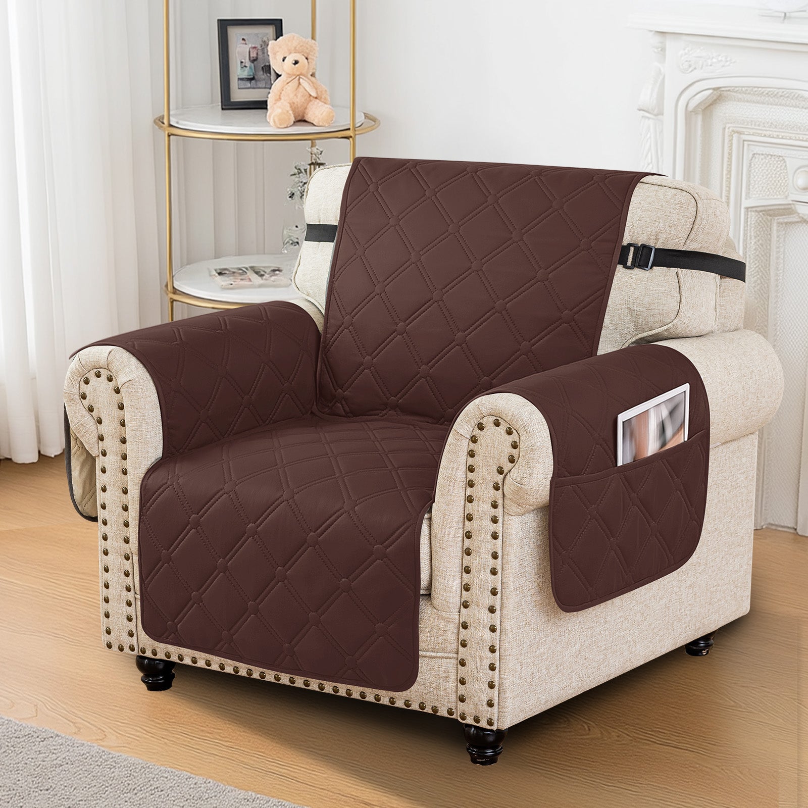 Ystyle Waterproof 1 Seater Armchair Cover with Side Pockets
