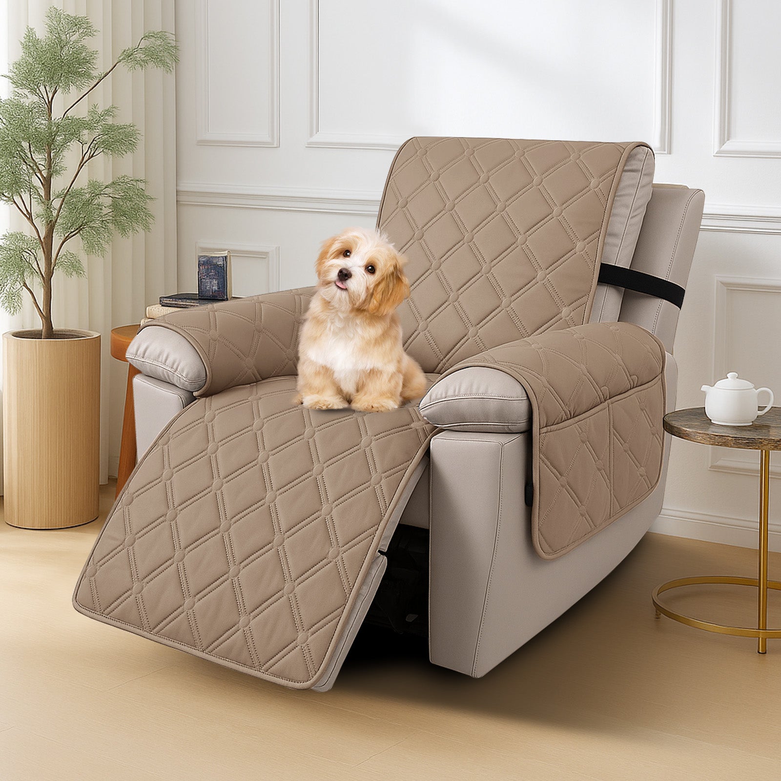 YSTYLE Waterproof Armchair Cover with Pockets and Non Slip Backing-YSTYLE