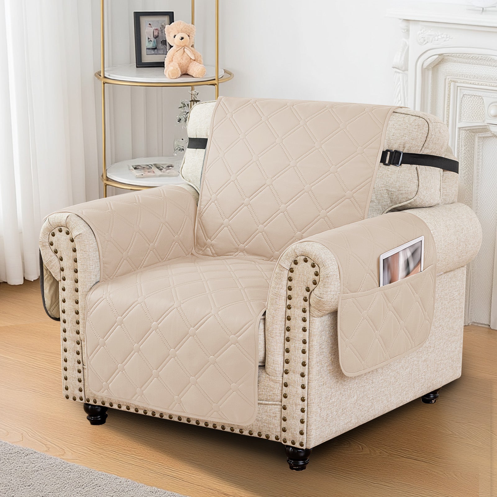 Ystyle Waterproof 1 Seater Armchair Cover with Side Pockets