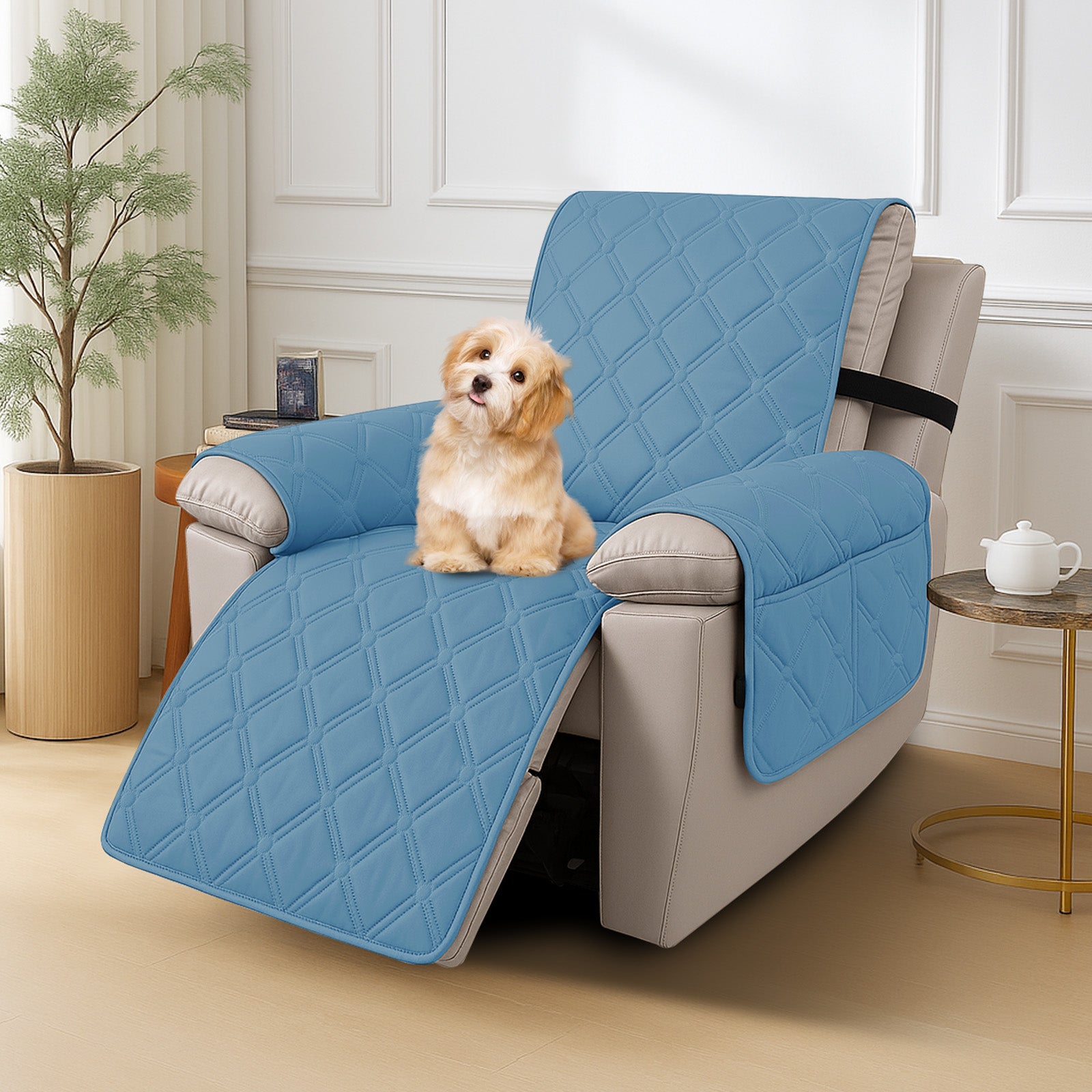 YSTYLE Waterproof Armchair Cover with Pockets and Non Slip Backing-YSTYLE
