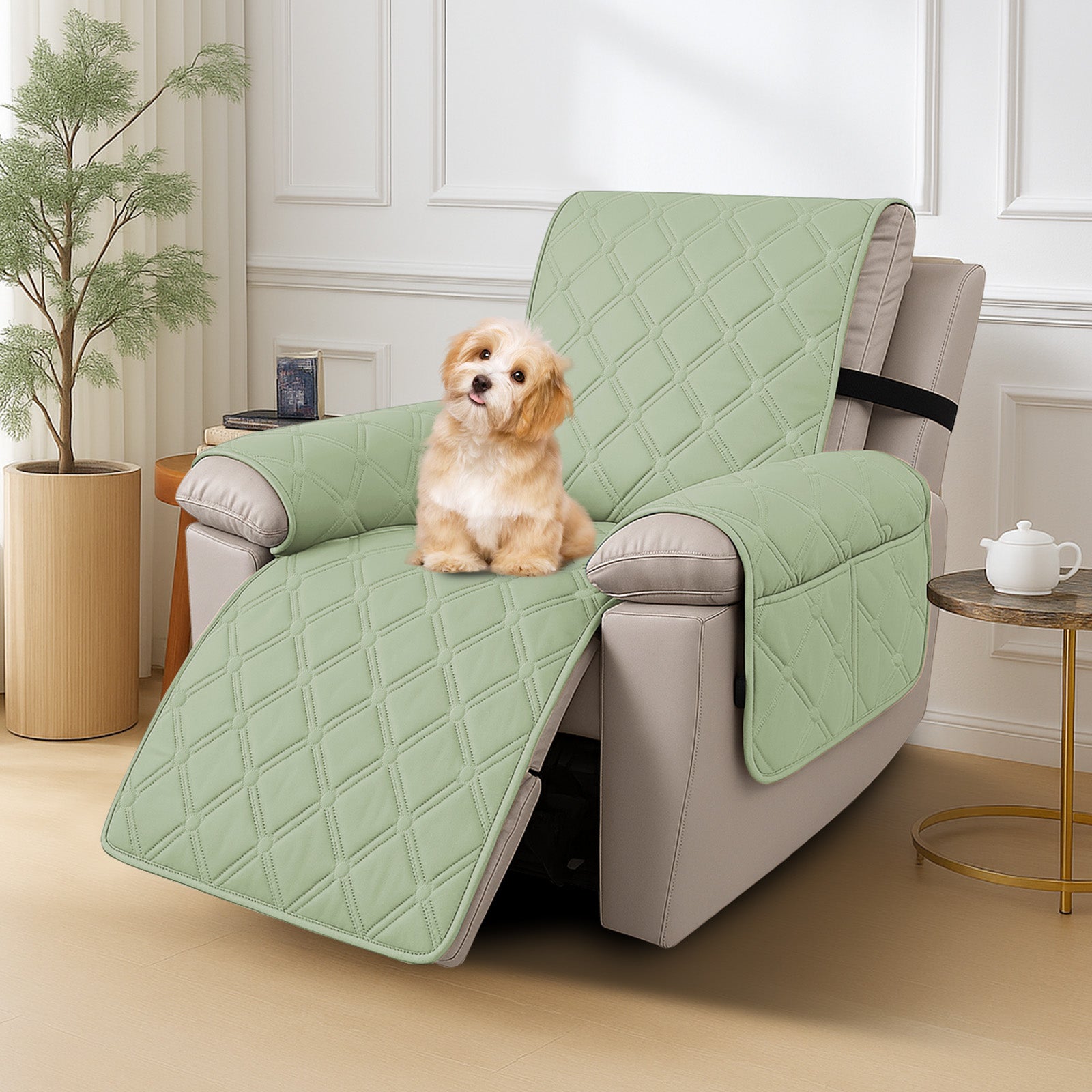 YSTYLE Waterproof Armchair Cover with Pockets and Non Slip Backing-YSTYLE
