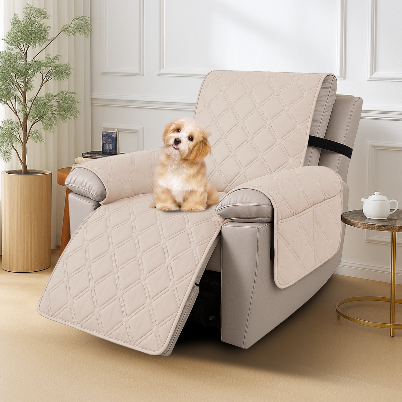 YSTYLE Waterproof Armchair Cover with Pockets and Non Slip Backing-YSTYLE