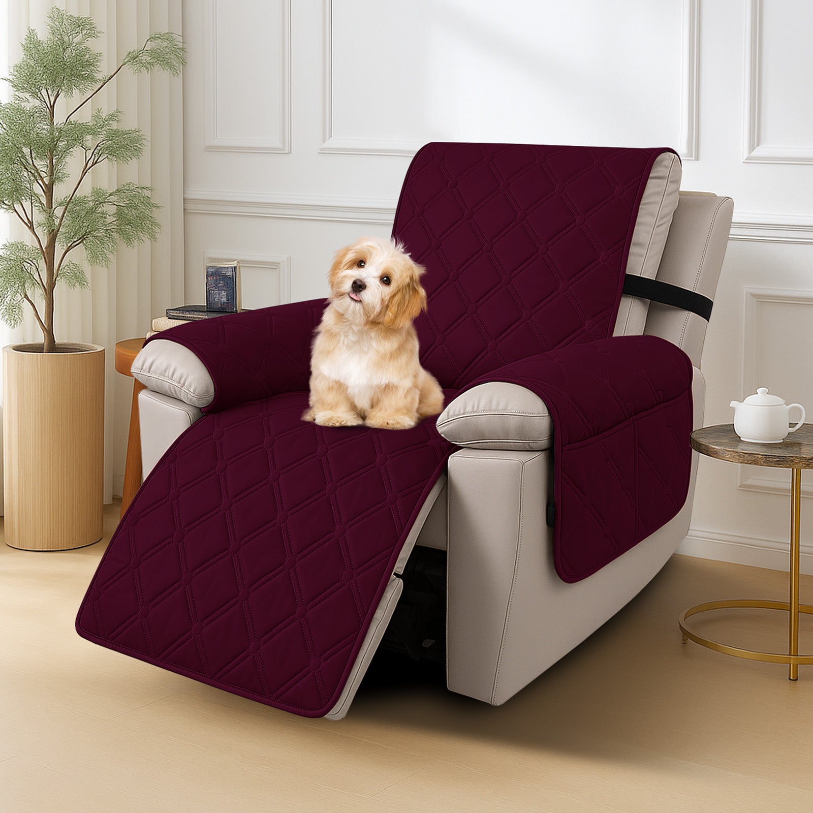 YSTYLE Waterproof Armchair Cover with Pockets and Non Slip Backing-YSTYLE