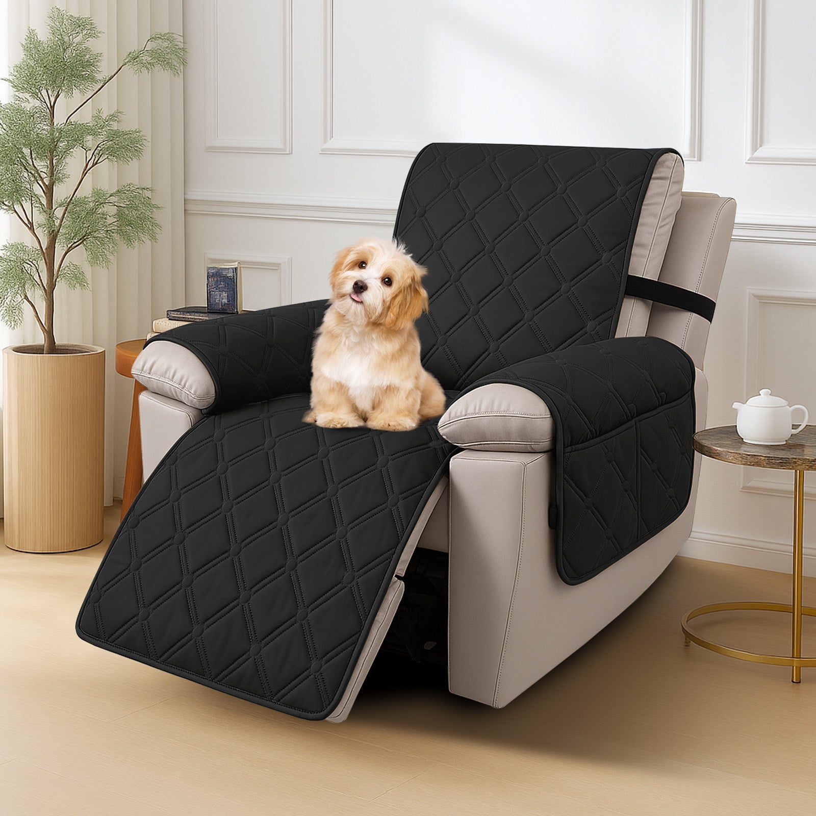 YSTYLE Waterproof Armchair Cover with Pockets and Non Slip Backing-YSTYLE