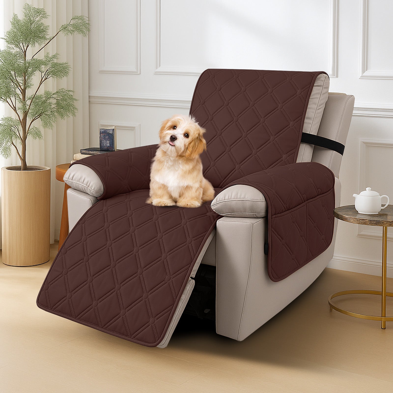 YSTYLE Waterproof Armchair Cover with Pockets and Non Slip Backing-YSTYLE