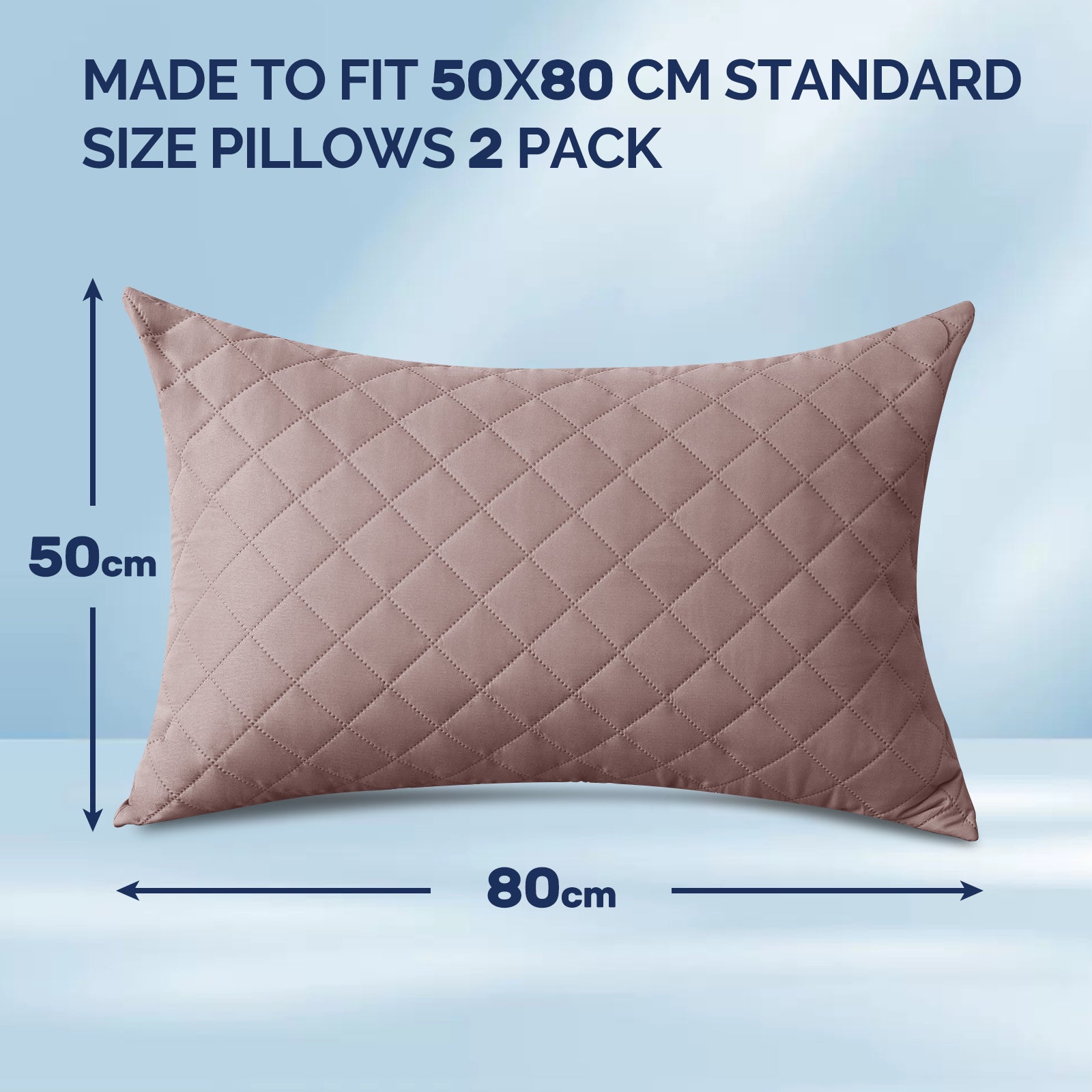 YSTYLE 2 Waterproof Pillowcases 50x80cm Breathable Anti Mite-YSTYLE