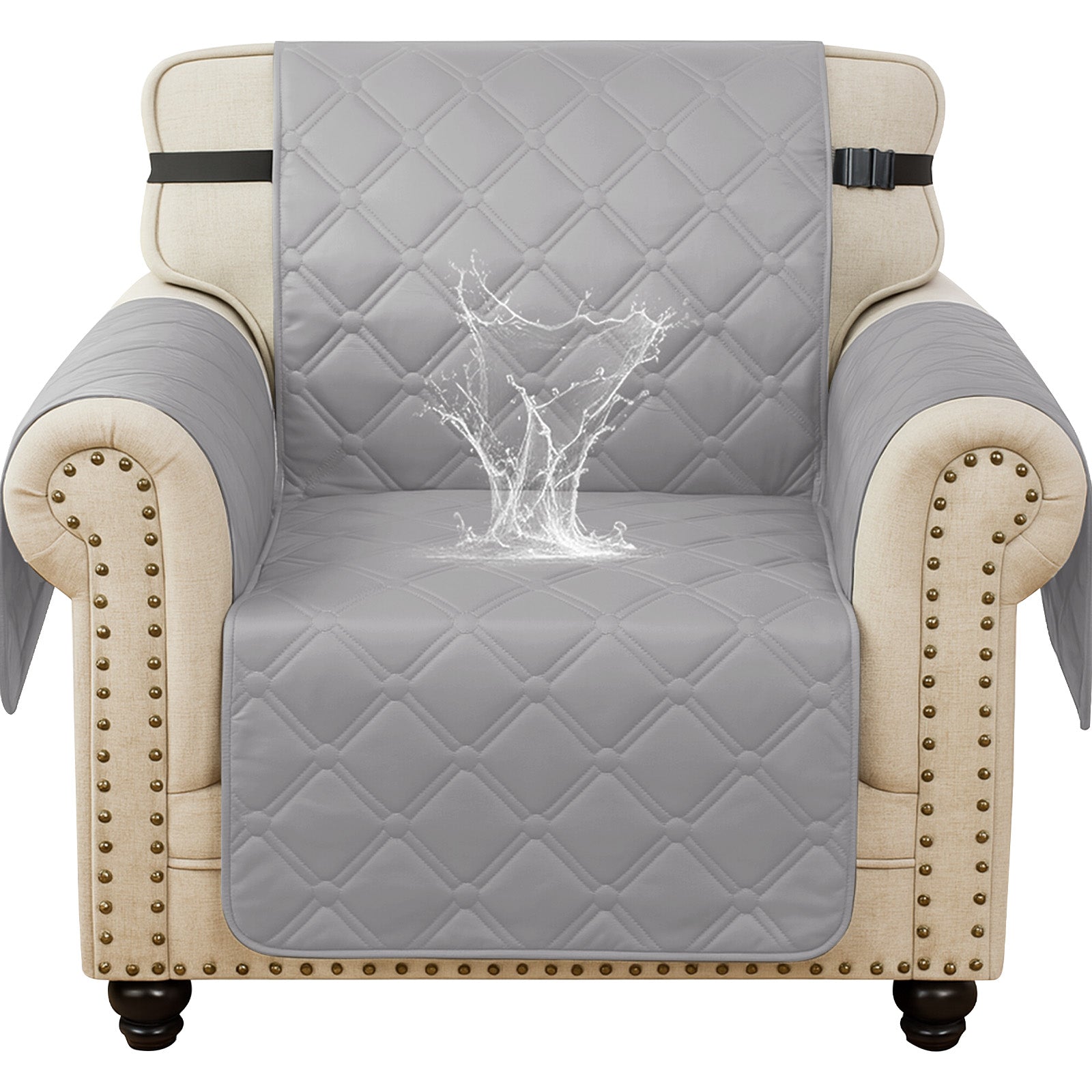 Ystyle Waterproof 1 Seater Armchair Cover with Side Pockets-YSTYLE