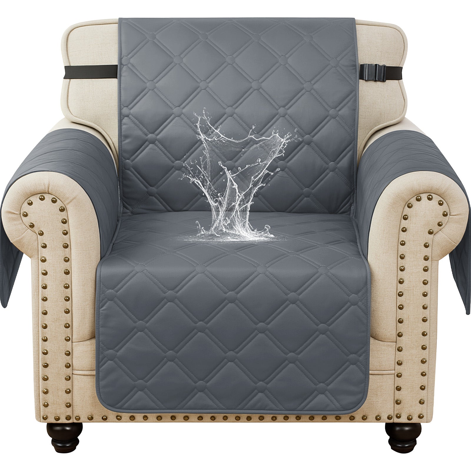 Ystyle Waterproof 1 Seater Armchair Cover with Side Pockets